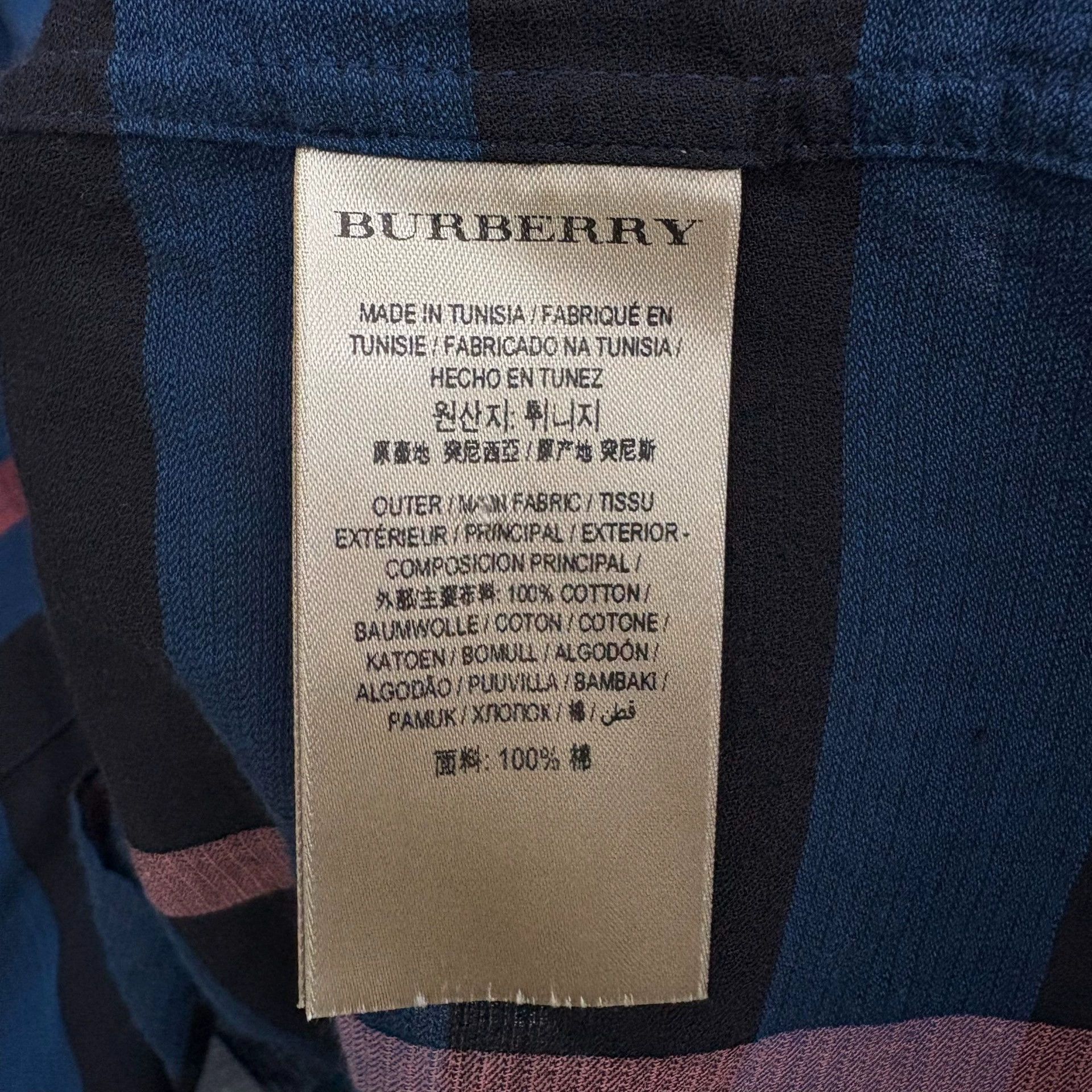 Burberry Burberry Blue Striped Short Sleeve Shirt Size US S / EU 44-46 / 1 - 5 Thumbnail