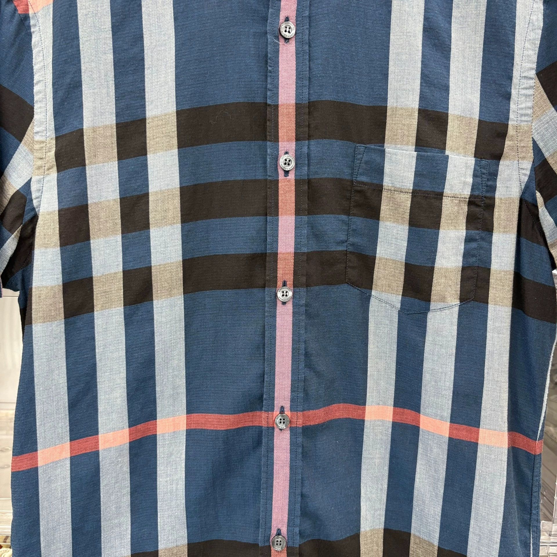 Burberry Burberry Blue Striped Short Sleeve Shirt Size US S / EU 44-46 / 1 - 6 Thumbnail
