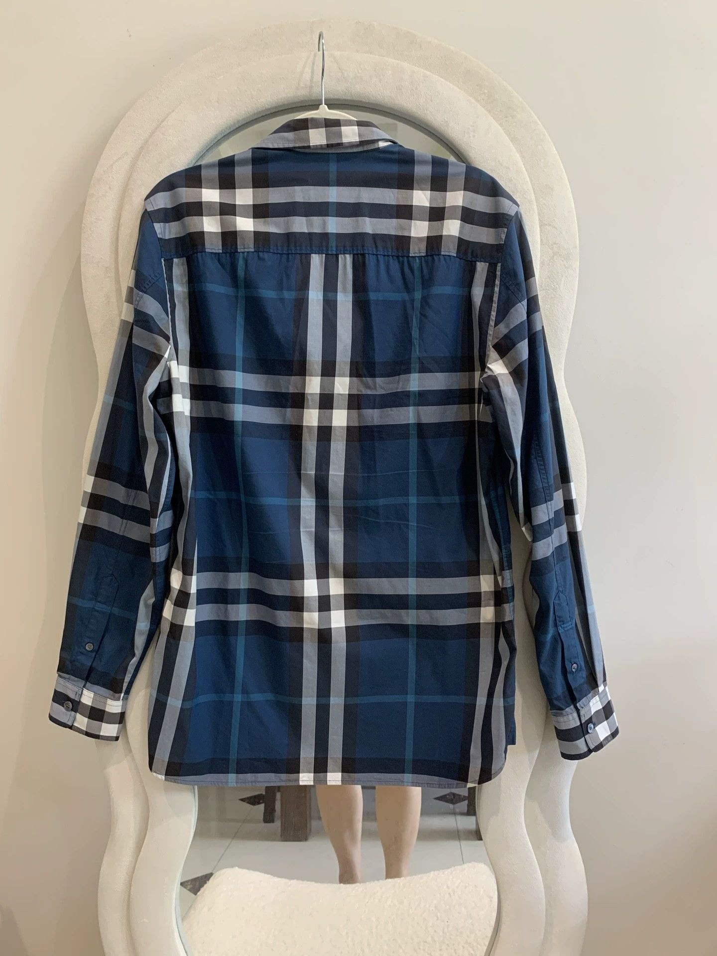 Burberry Burberry Check White Blue Shirt M Size US M / EU 48-50 / 2 - 3 Thumbnail