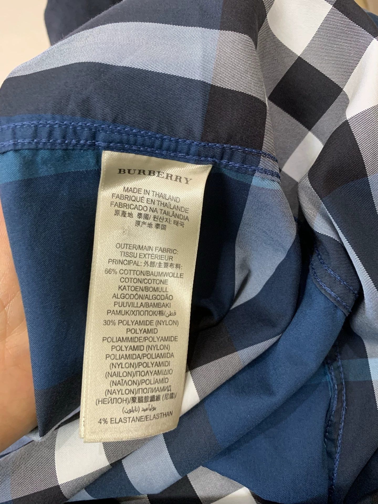 Burberry Burberry Check White Blue Shirt M Size US M / EU 48-50 / 2 - 5 Thumbnail