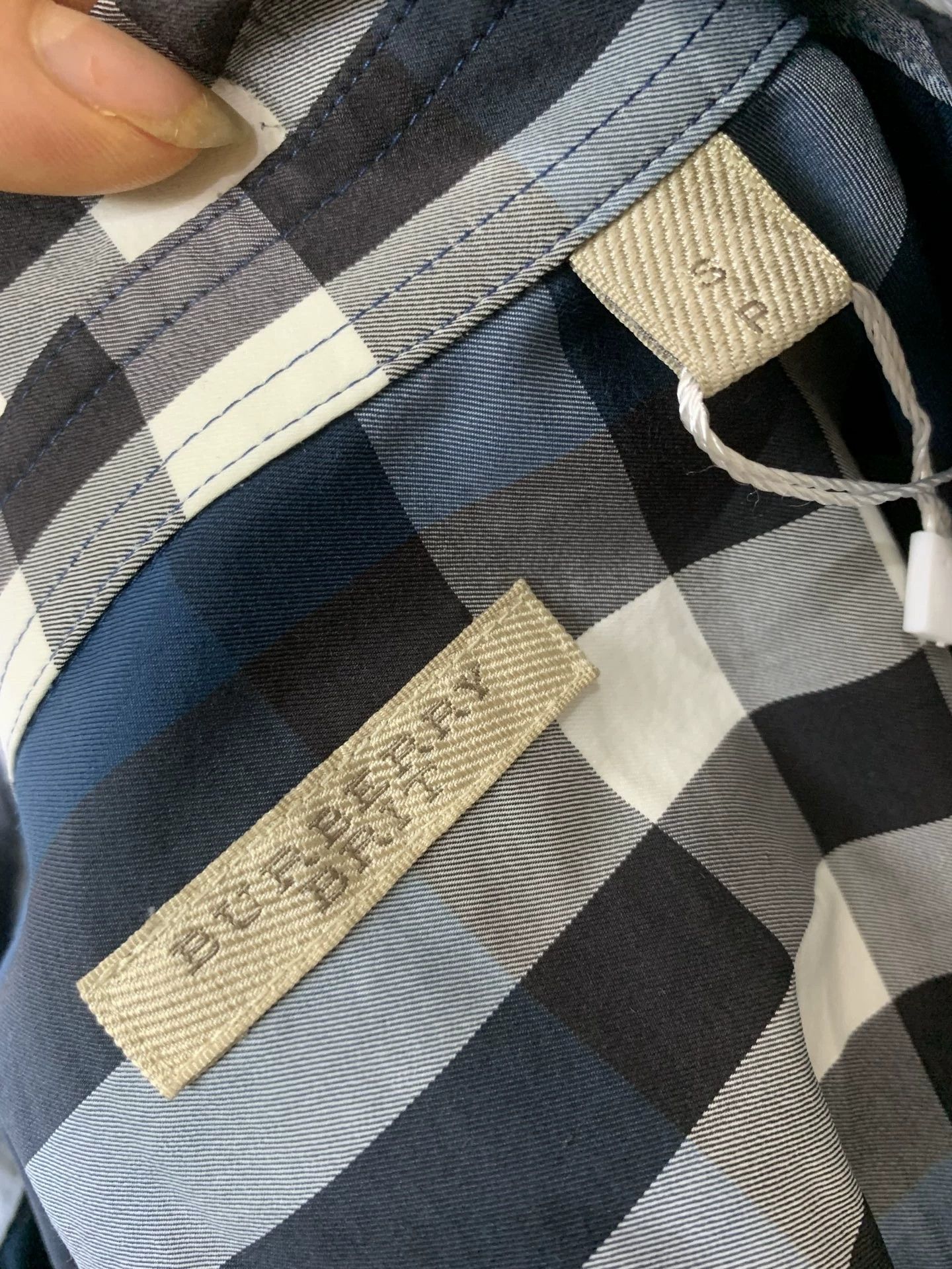 Burberry Burberry Check White Blue Shirt M Size US M / EU 48-50 / 2 - 4 Thumbnail