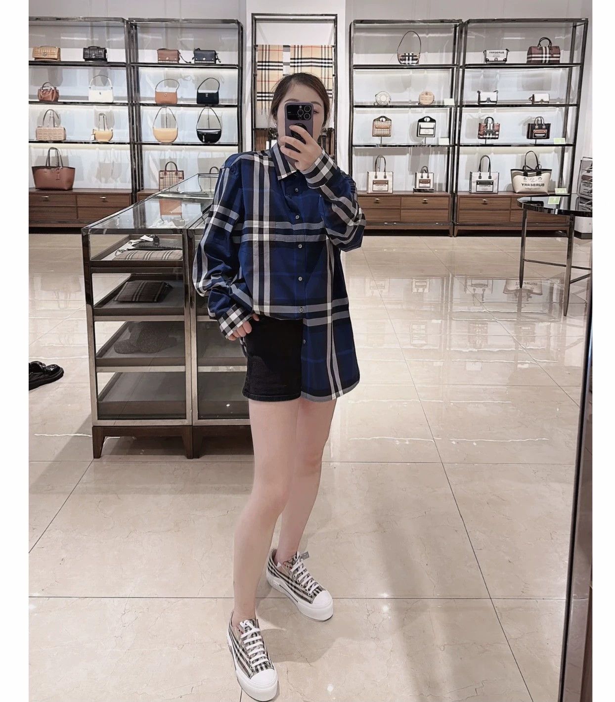 Burberry Burberry Check White Blue Shirt M Size US M / EU 48-50 / 2 - 7 Thumbnail