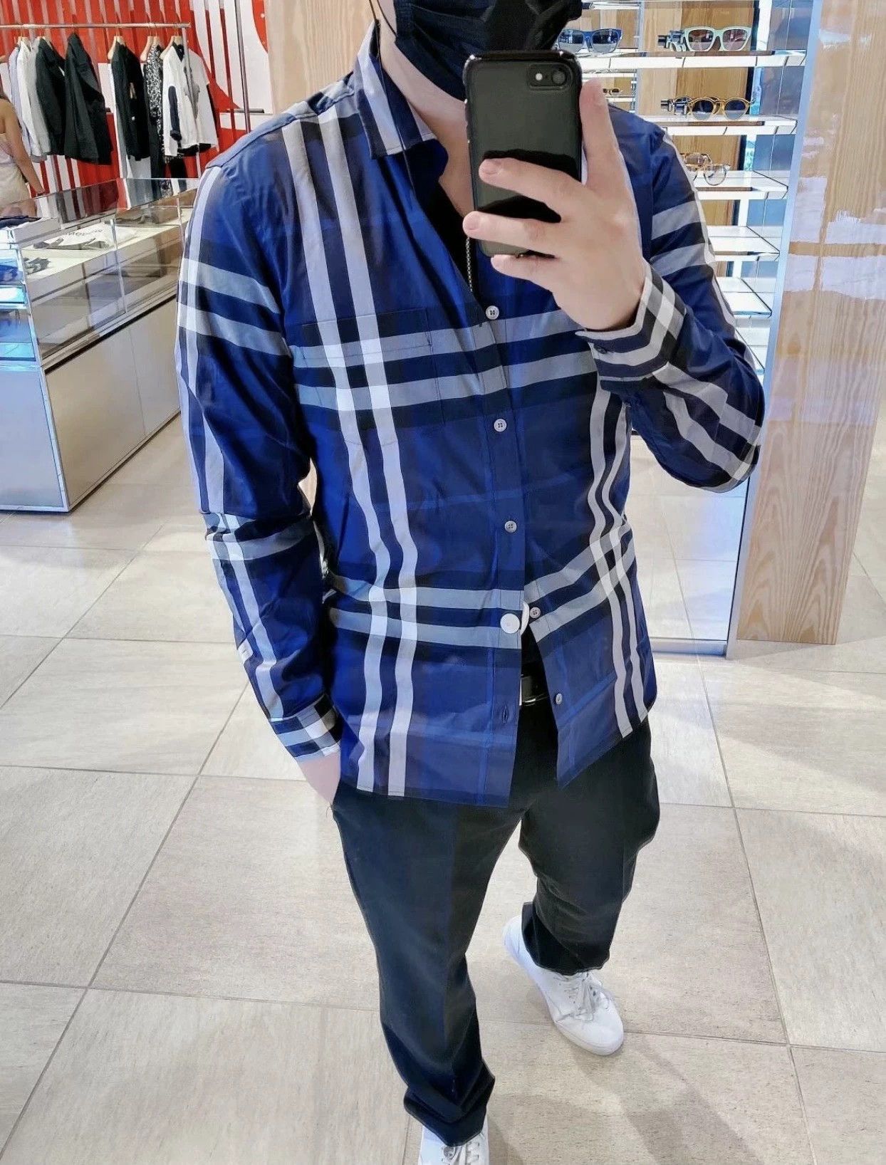 Burberry Burberry Check White Blue Shirt M Size US M / EU 48-50 / 2 - 8 Thumbnail