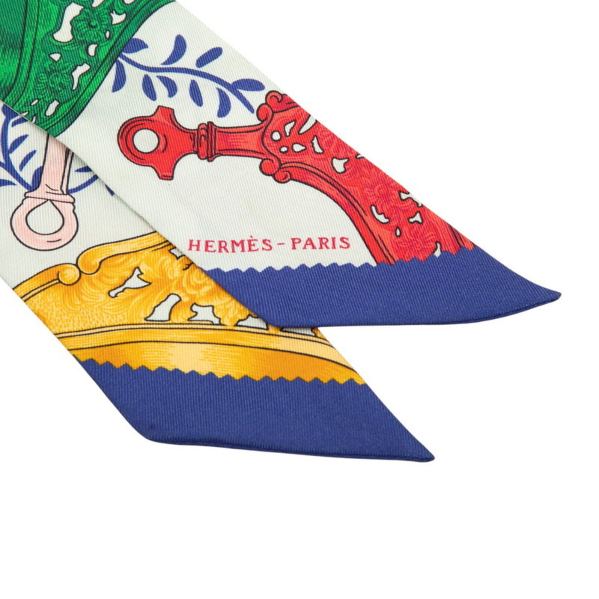 Hermes Hermes Hermès Twilly Etriers Remix Stirrup Scarf, Multicolor Silk, Women's Size ONE SIZE - 3 Thumbnail