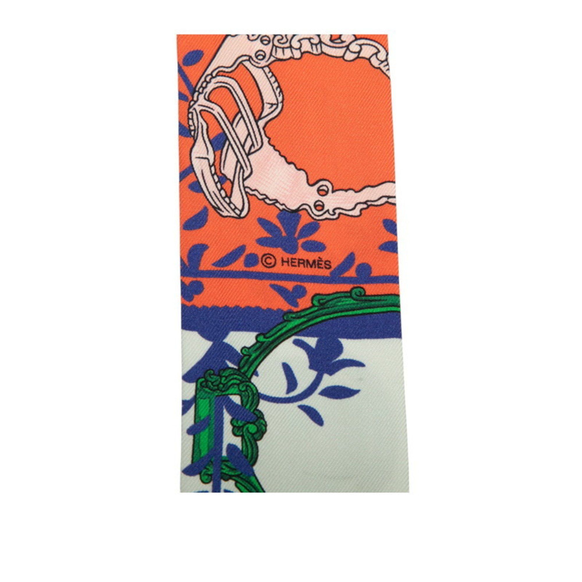 Hermes Hermes Hermès Twilly Etriers Remix Stirrup Scarf, Multicolor Silk, Women's Size ONE SIZE - 4 Thumbnail