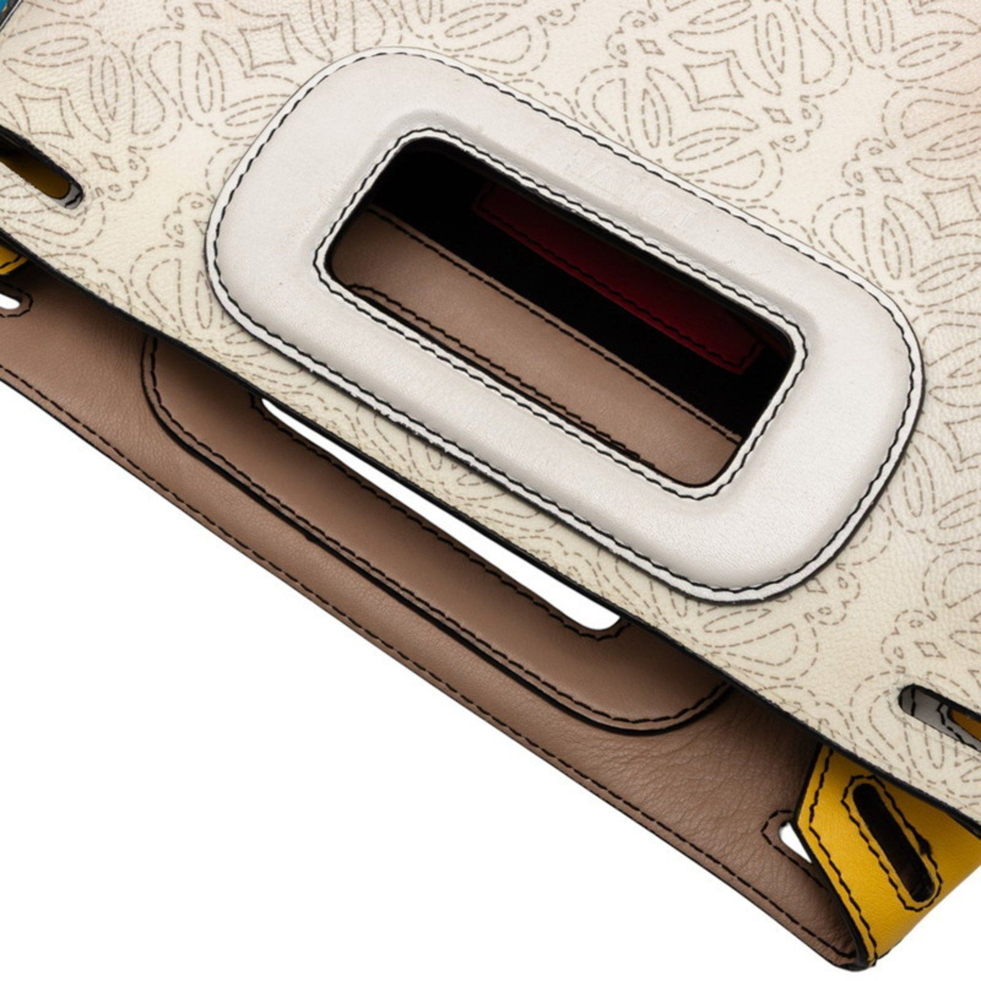 Loewe LOEWE Anagram Handbag/Shoulder Bag, 2-Way, White/Multicolor Leather, Women's Size ONE SIZE - 4 Thumbnail