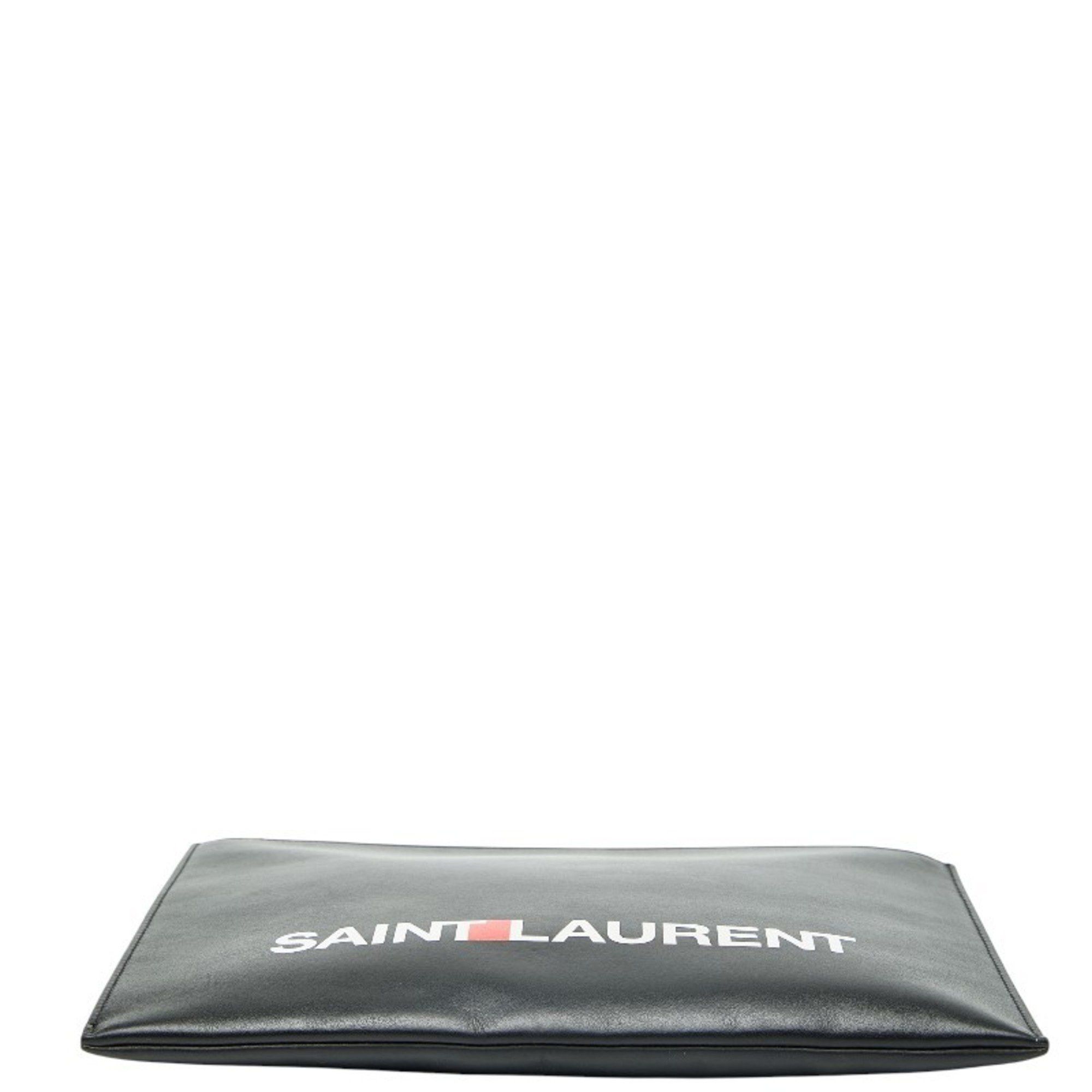 Saint Laurent Paris Saint Laurent logo clutch bag/second bag in black and multicolored leather for women. Size ONE SIZE - 3 Thumbnail