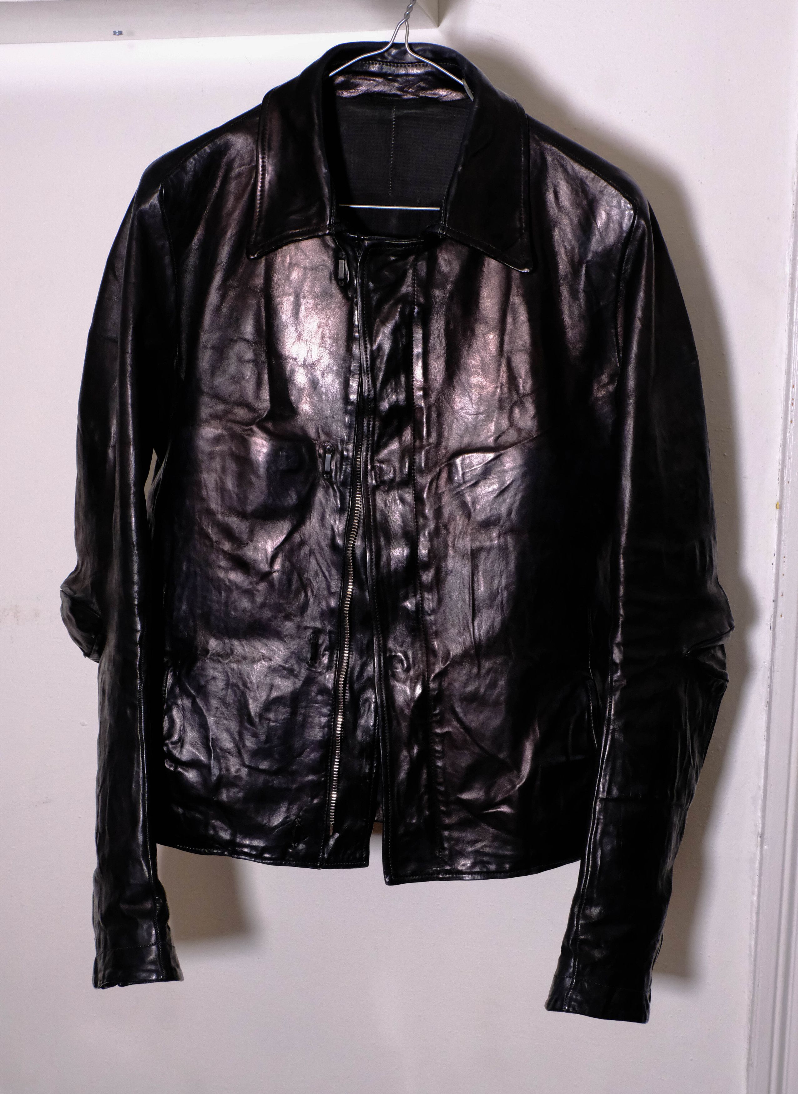 ジャケット・アウター Carol Christian Poell Prosthetic Jacket Carol Christian Poell Black Scarstitch Leather Jacket 46