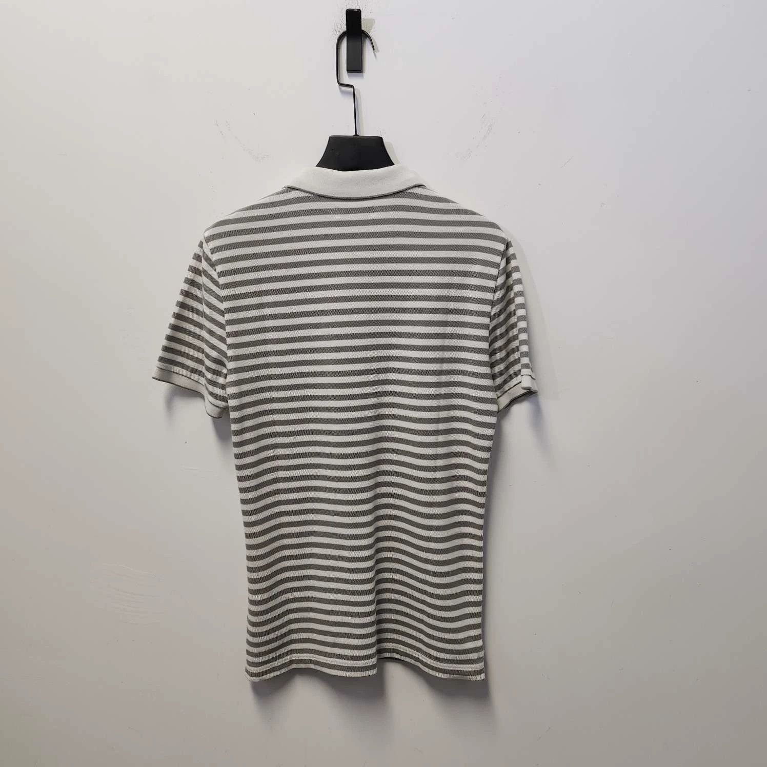 Burberry Gray Stripe Polo Shirt S