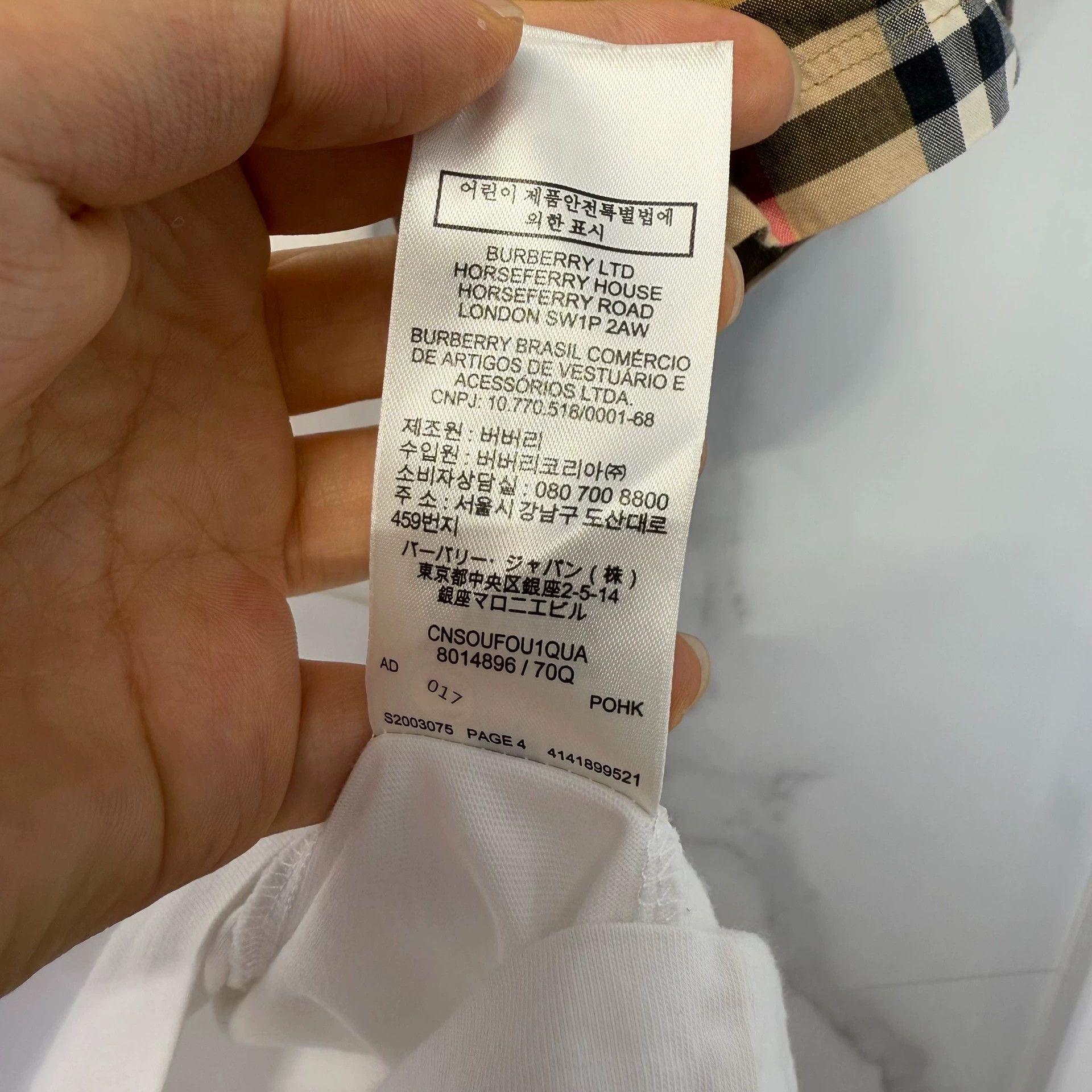 Burberry Burberry Classic Check Crewneck Short-Sleeve Top Size US L / EU 52-54 / 3 - 4 Thumbnail