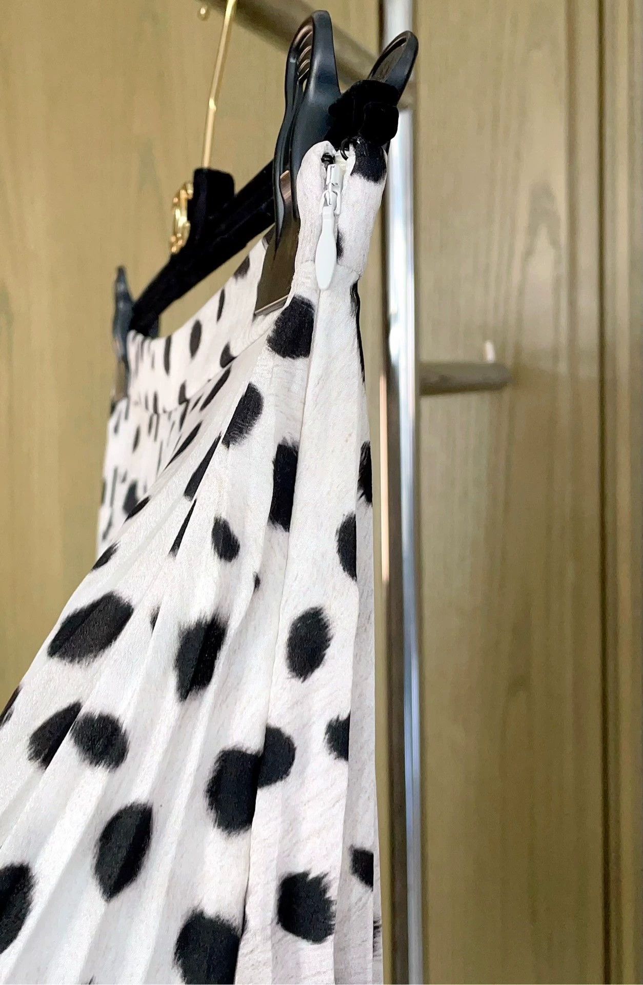 Burberry Burberry Gray Polka Dot Pleated Skirt Size US 34 / EU 50 - 7 Thumbnail