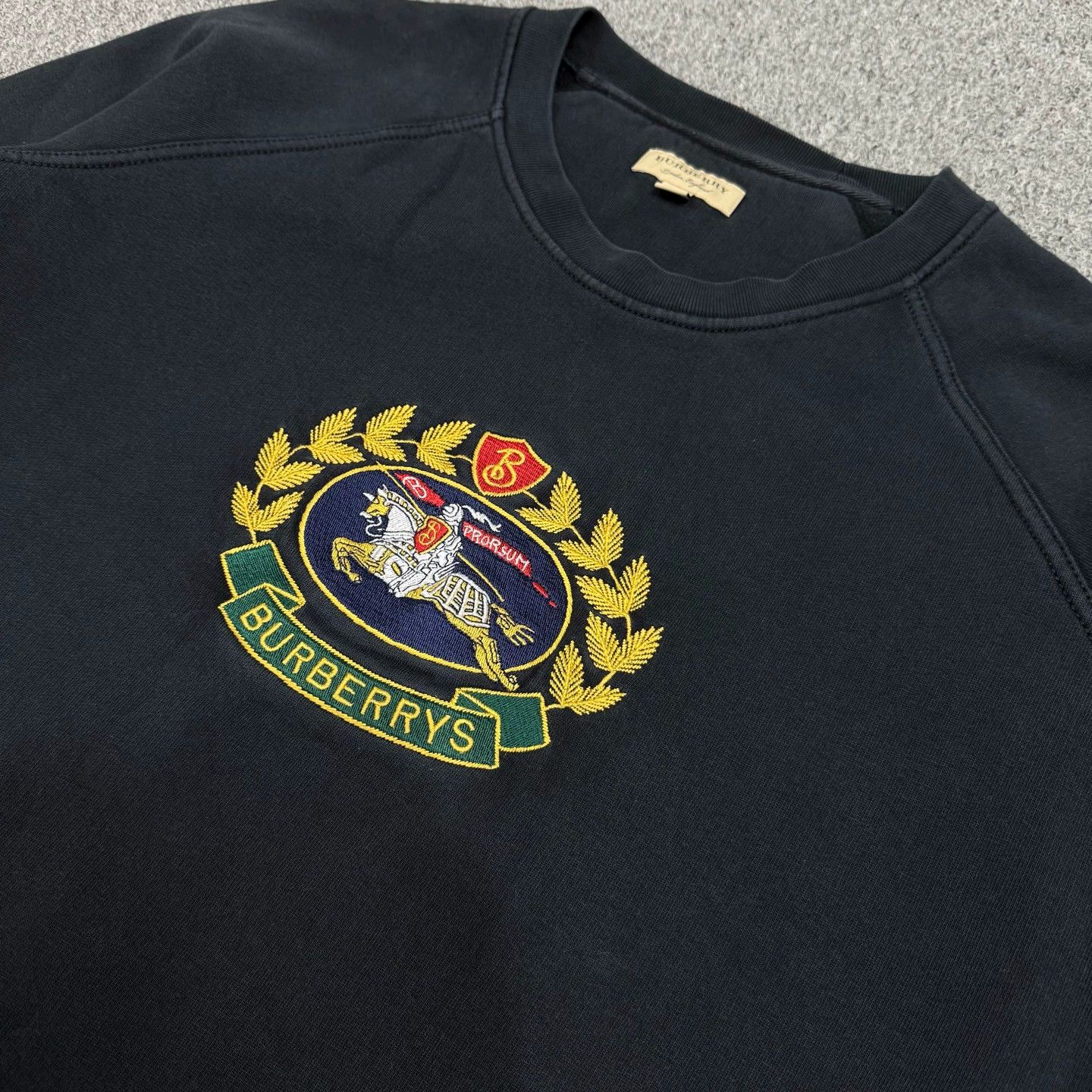 Burberry Burberry Black Embroidered Wheat Sweatshirt Size US L / EU 52-54 / 3 - 3 Thumbnail