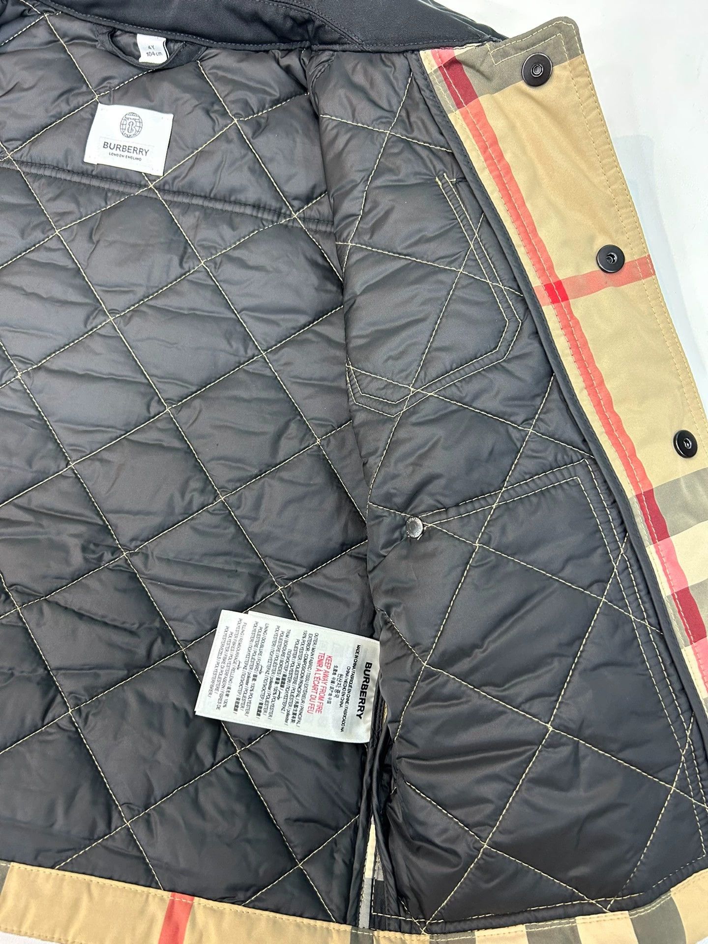 Burberry Burberry Kids Classic Check Cotton Coat Size US XXS / EU 40 - 6 Thumbnail