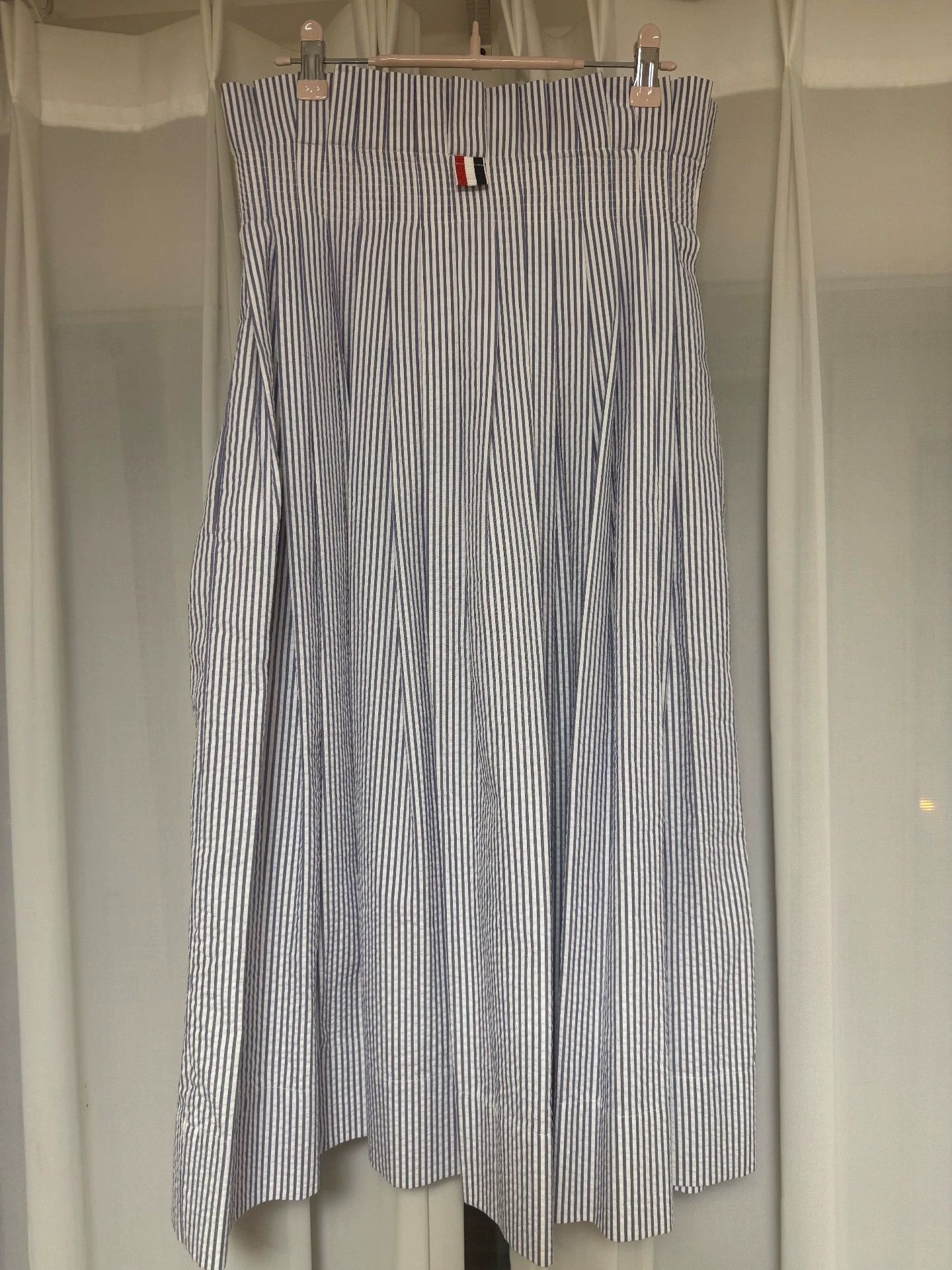 Thom Browne Thom Browne Blue White Striped Pleated Skirt Size US 31 - 2 Thumbnail