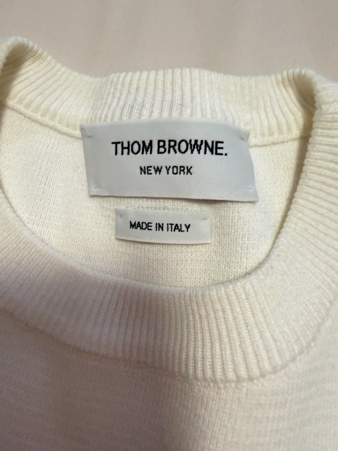 Thom Browne Thom Browne 4-Stripe White Knit Sweater Size US XS / EU 42 / 0 - 2 Thumbnail