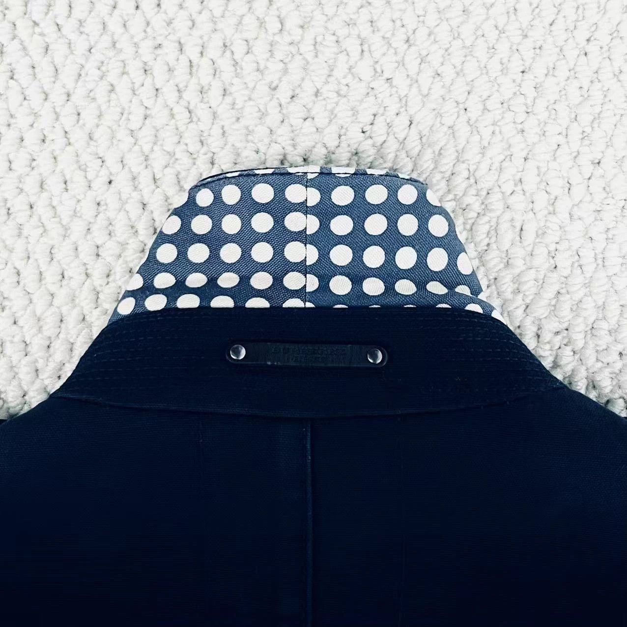 Burberry Burberry Blue Polka Dot Collar Trench Coat Size US L / EU 52-54 / 3 - 4 Thumbnail