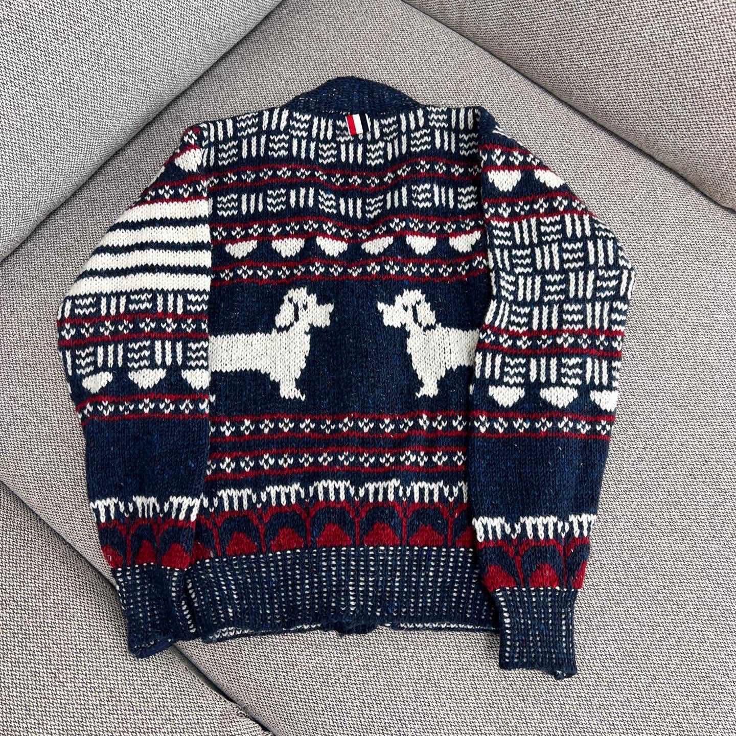 Thom Browne Thom Browne Dog Pattern Knit Cardigan Size US S / EU 44-46 / 1 - 2 Thumbnail