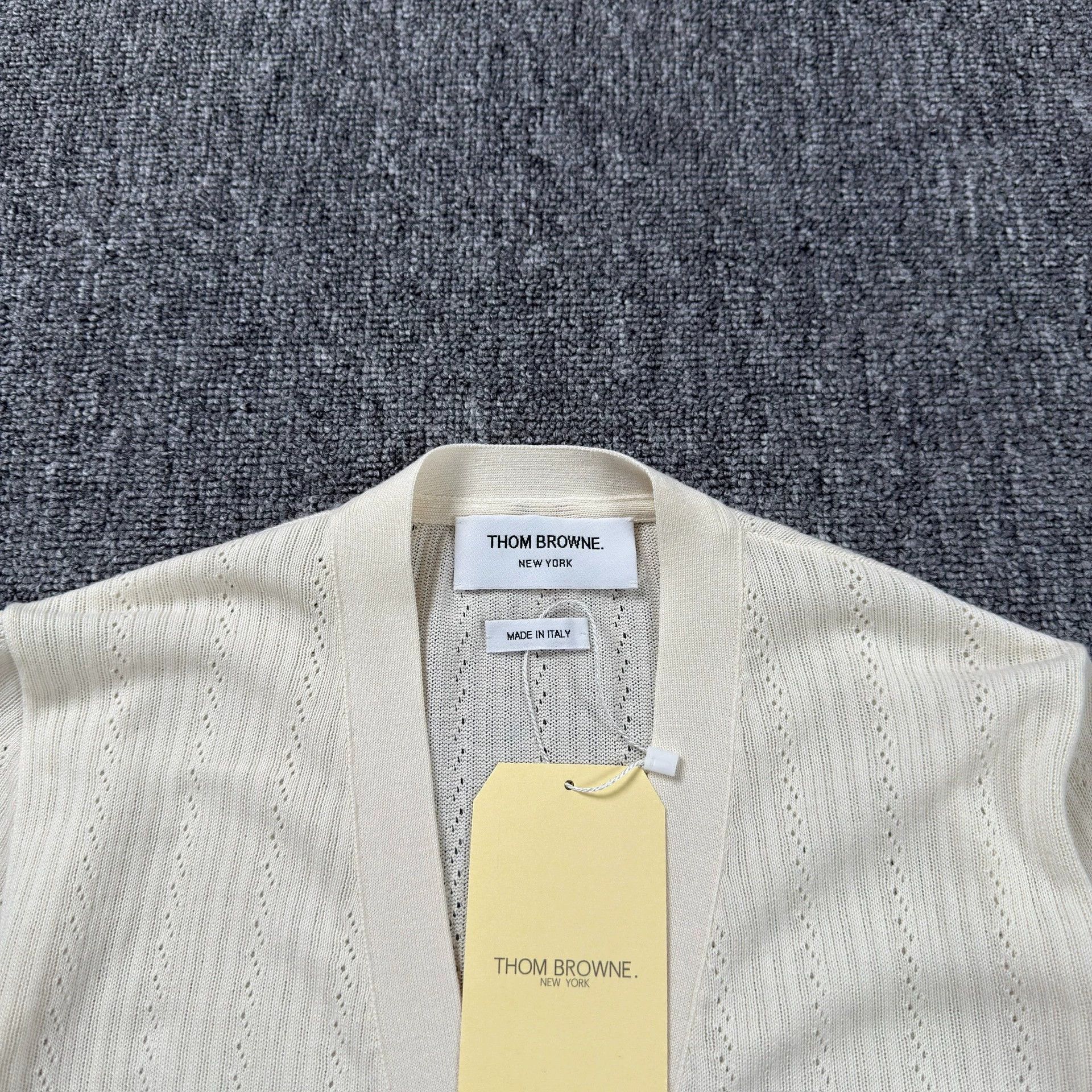 Thom Browne Thom Browne White Stripe Knit Cardigan Size US M / EU 48-50 / 2 - 3 Thumbnail