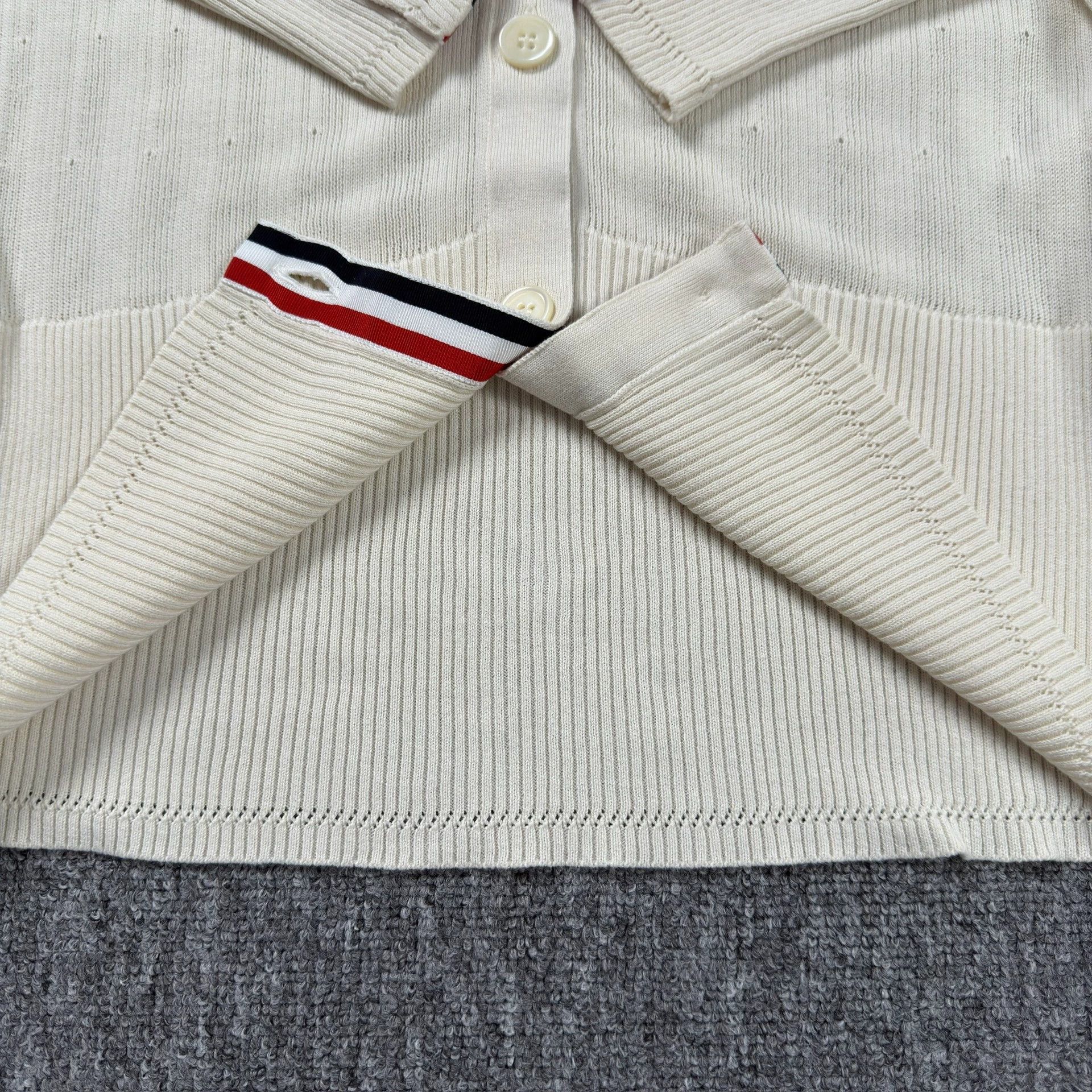 Thom Browne Thom Browne White Stripe Knit Cardigan Size US M / EU 48-50 / 2 - 7 Thumbnail