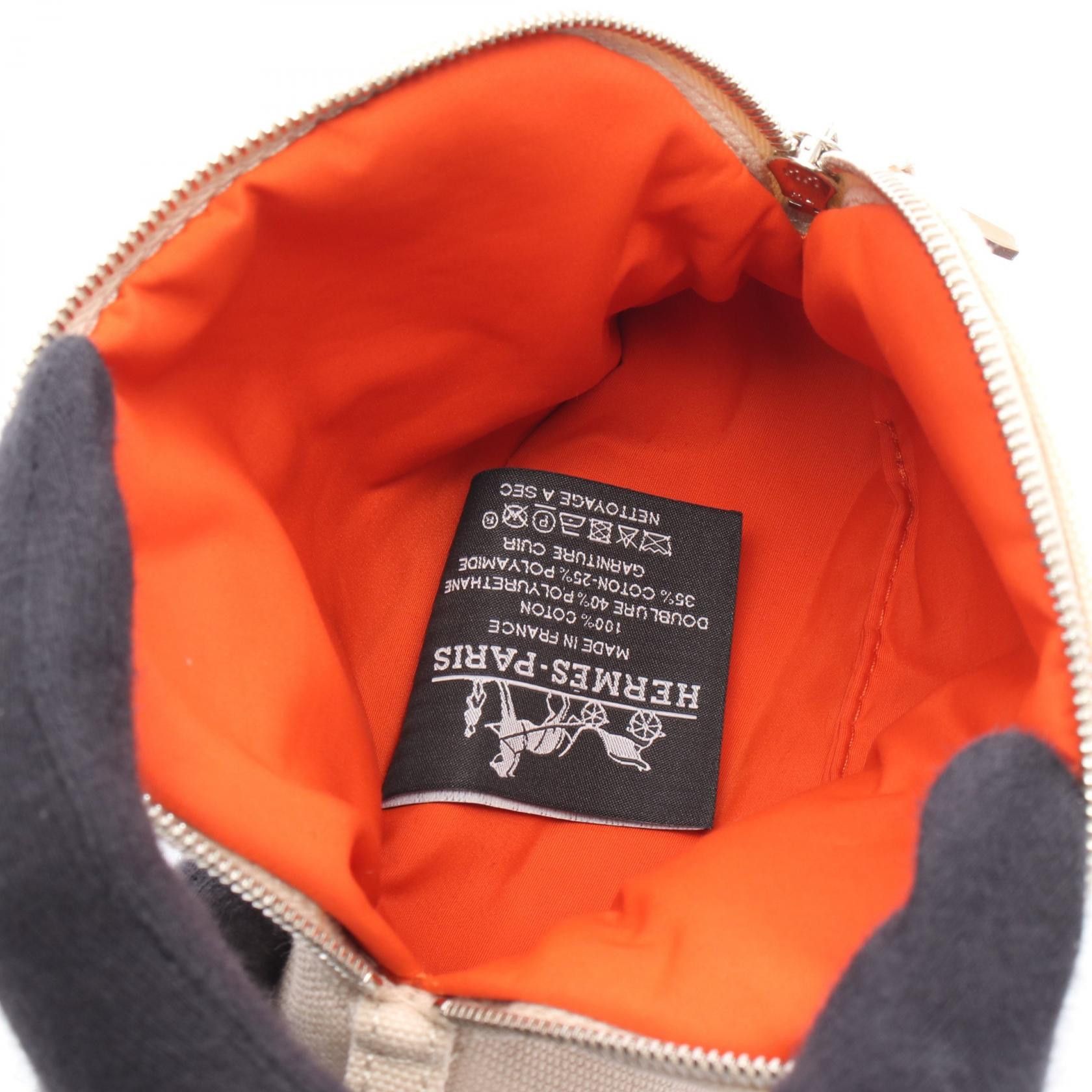 Hermes Hermes Hermes Bolide Pouch 15 Canvas Leather Pouch Canvas Vanity Bag DUTY FREE for USA Size ONE SIZE - 3 Thumbnail