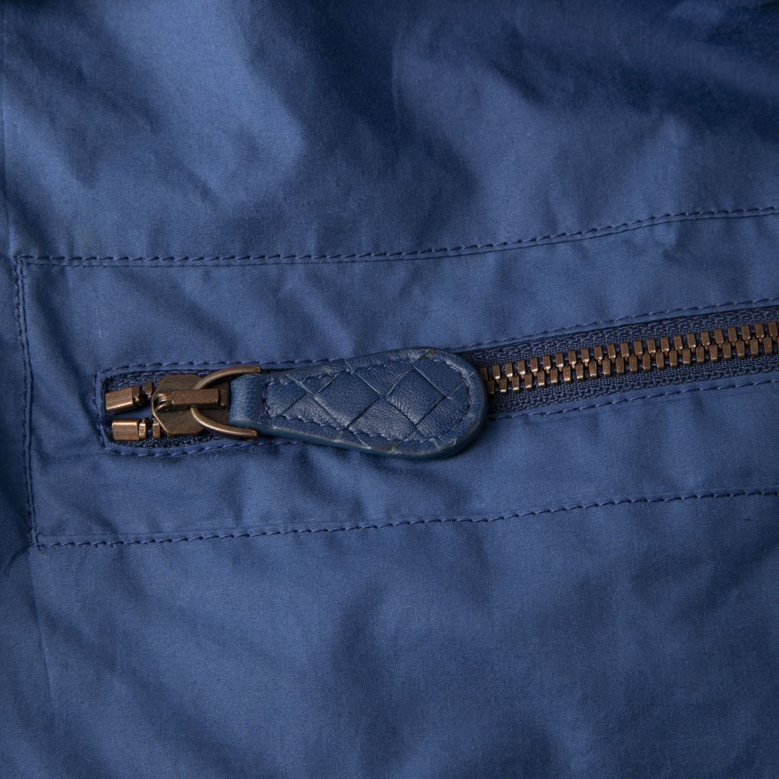 Bottega Veneta Blue Intrecciato Zip Jacket Size XXL / US 16-18 / IT 52-54 - 3 Thumbnail