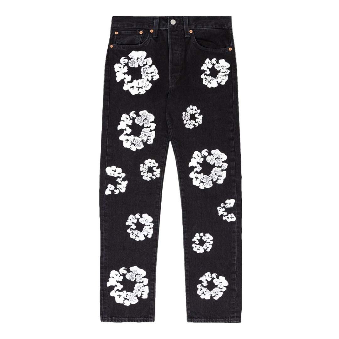 DENIM TEARS Levi's x The Cotton Wreath Jeans 'Black' Size US 36 / EU 52 - 2 Thumbnail