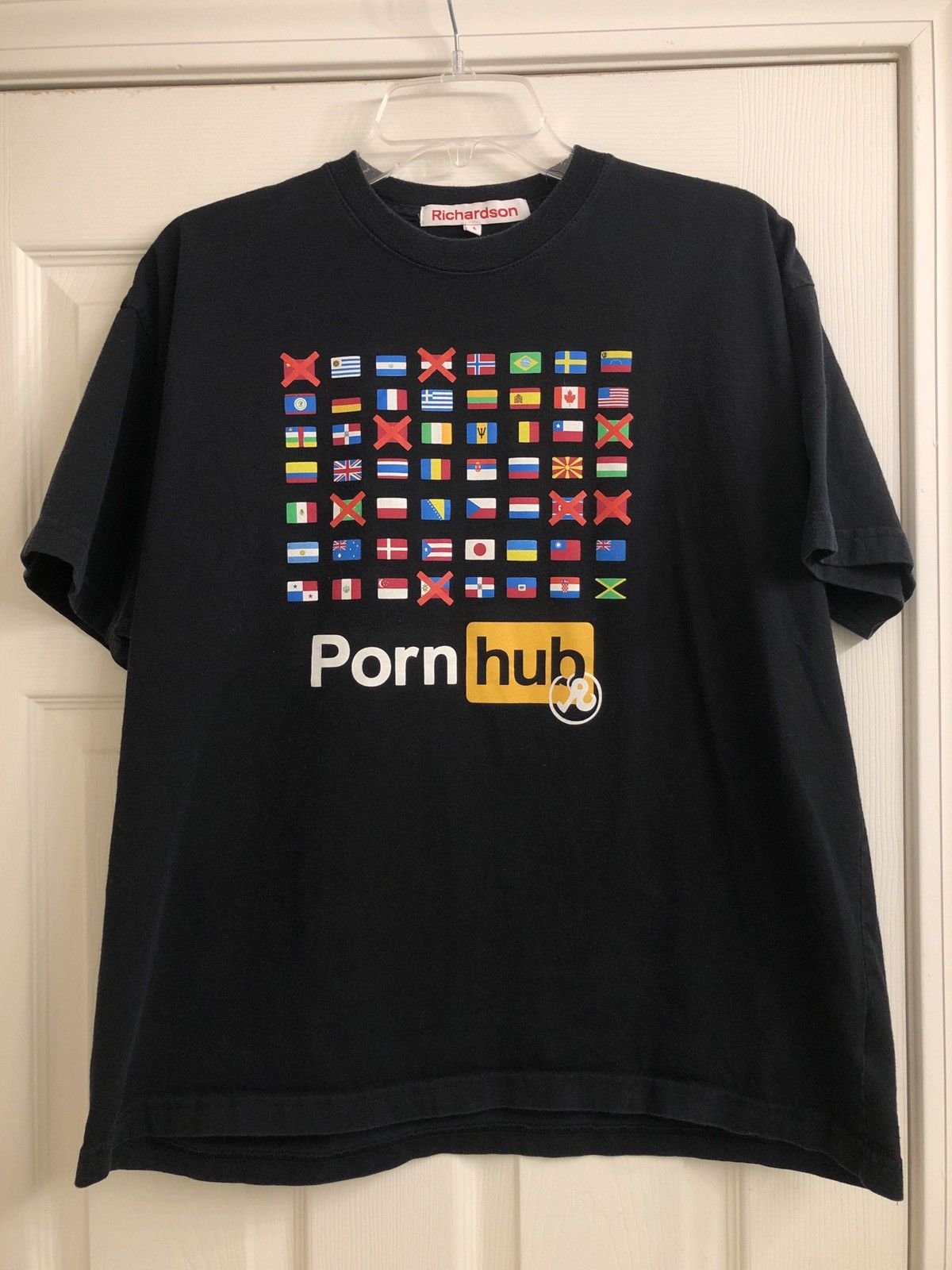 Richardson “PornHub Banned In...” Black T-Shirt | Grailed