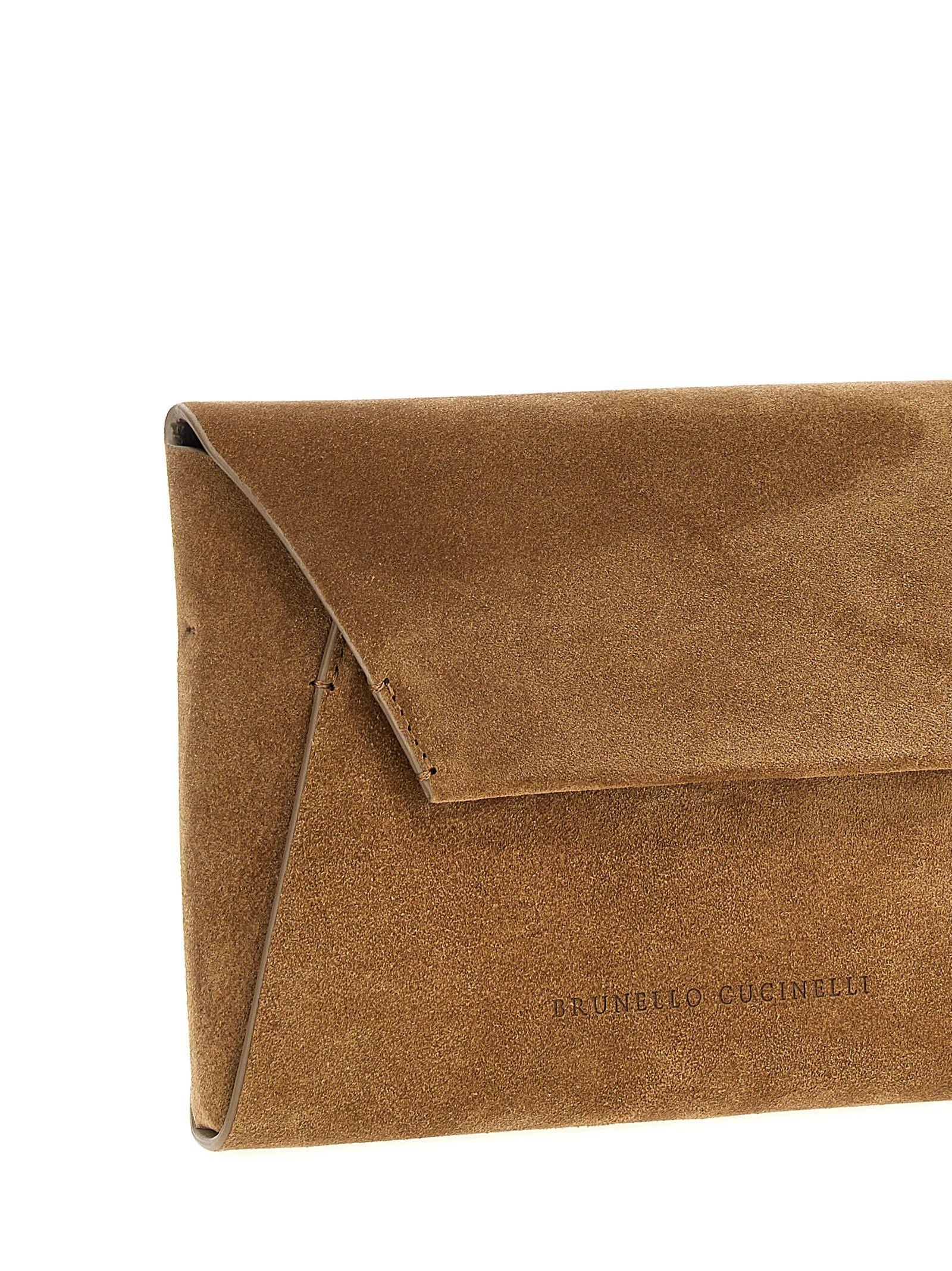 Brunello Cucinelli Monile Suede Clutch Bag Size ONE SIZE - 3 Thumbnail