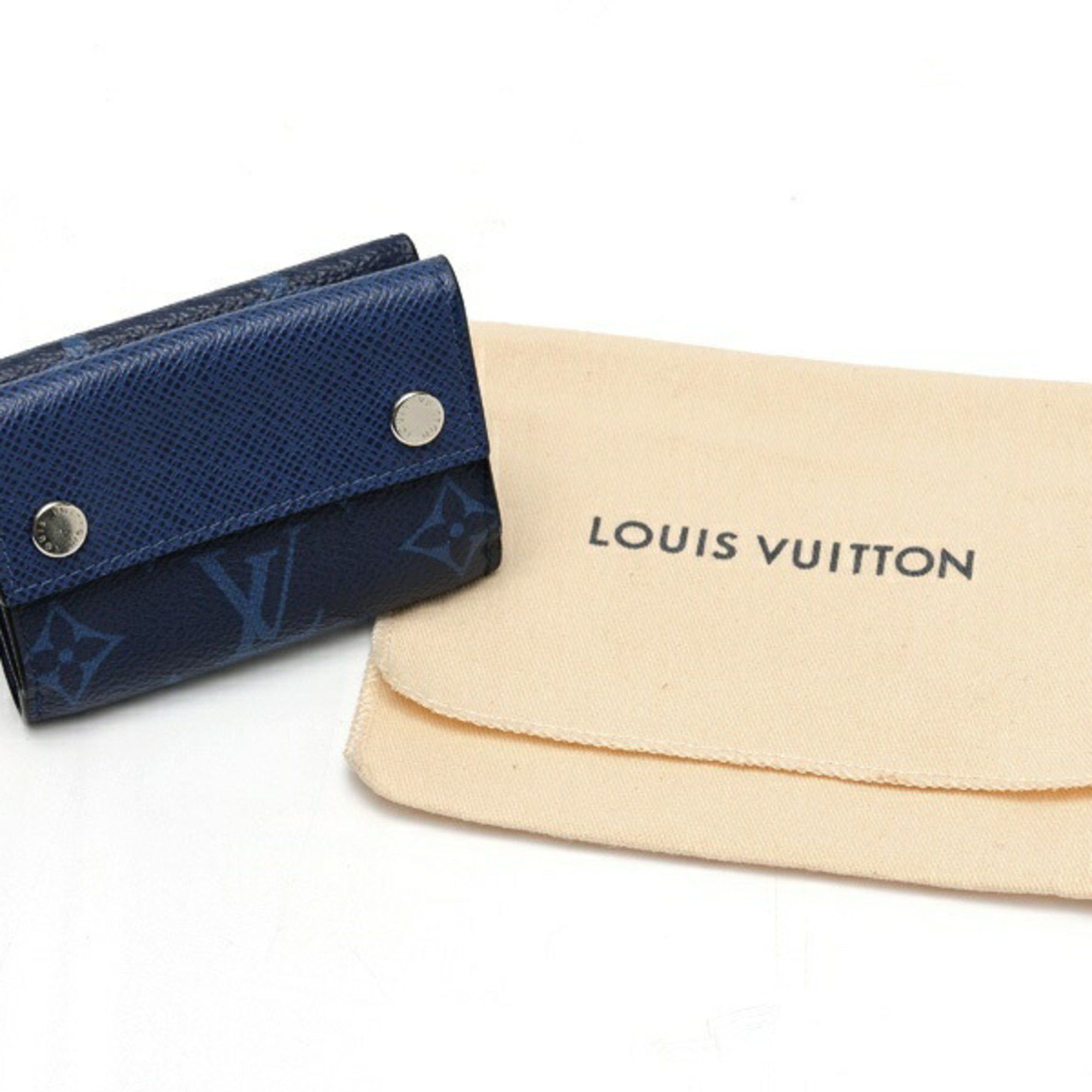 Louis Vuitton Louis Vuitton Discovery Compact Wallet Trifold M67620 Taiga Llama Blue K-159401 Size ONE SIZE - 10 Thumbnail
