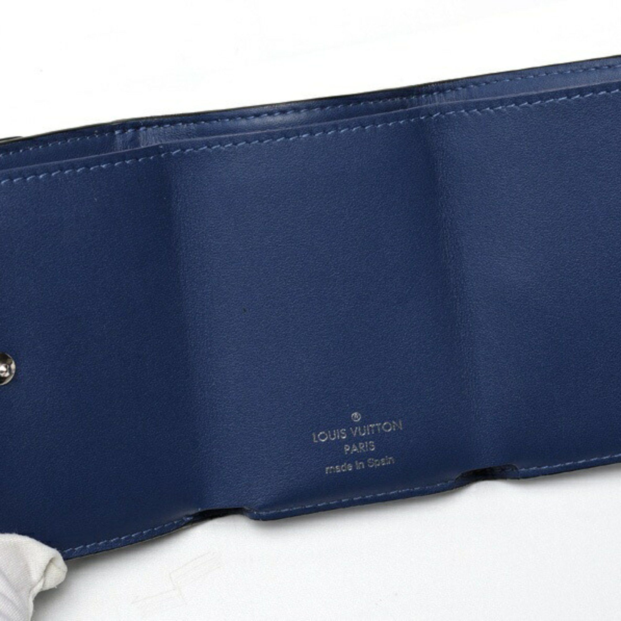 Louis Vuitton Louis Vuitton Discovery Compact Wallet Trifold M67620 Taiga Llama Blue K-159401 Size ONE SIZE - 6 Thumbnail