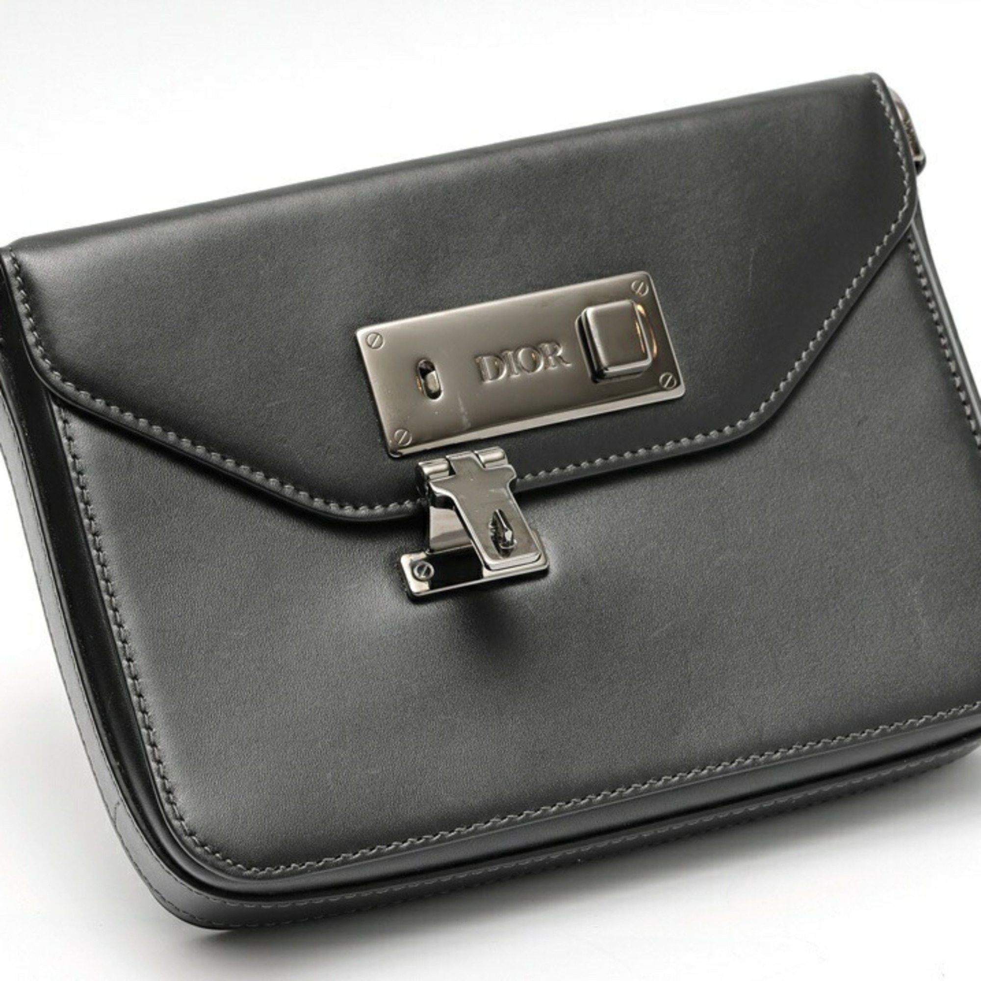 Dior Christian Dior Dior DIOR Rock Shoulder Bag Pouch Smooth Leather Black S-159383 Size ONE SIZE - 6 Thumbnail