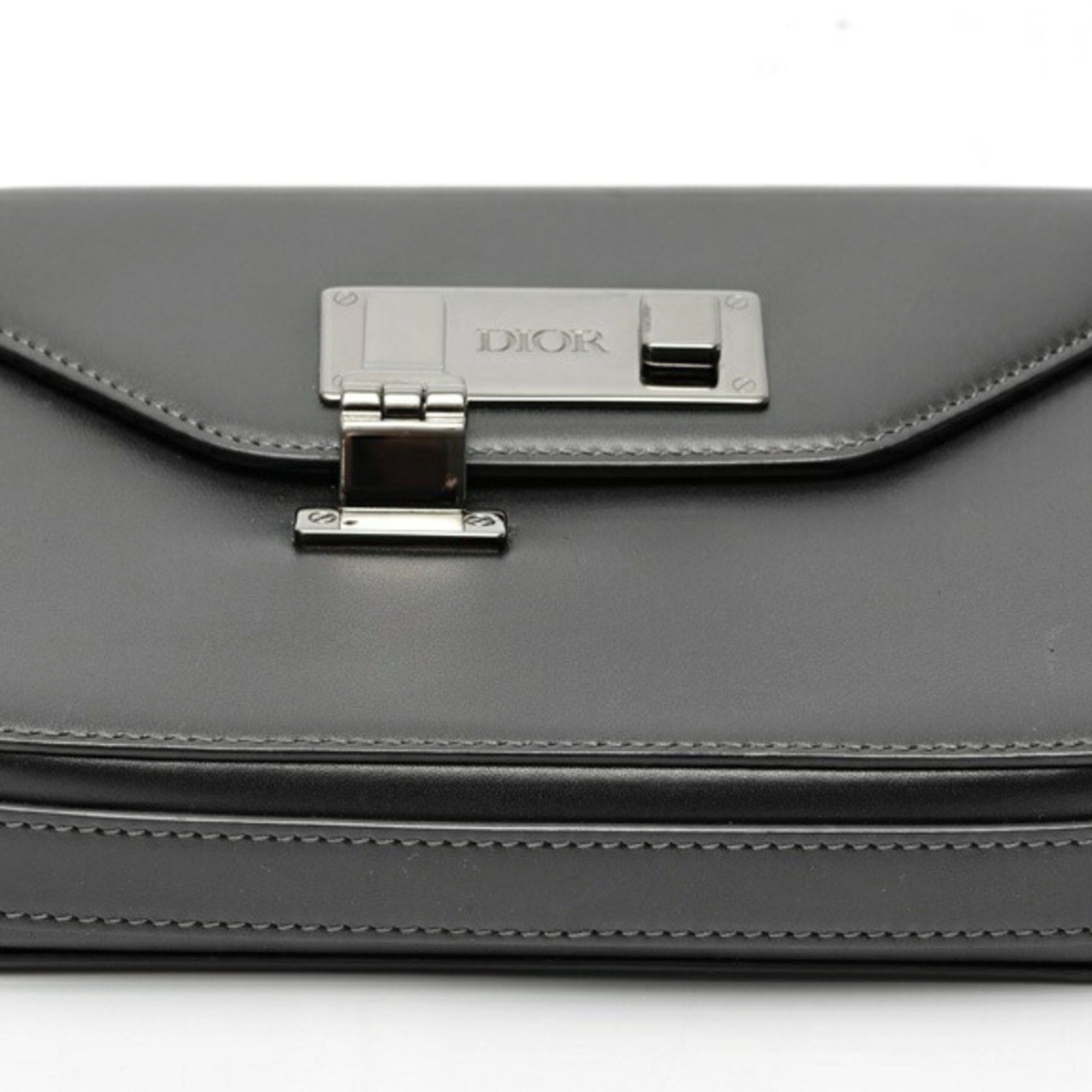 Dior Christian Dior Dior DIOR Rock Shoulder Bag Pouch Smooth Leather Black S-159383 Size ONE SIZE - 4 Thumbnail