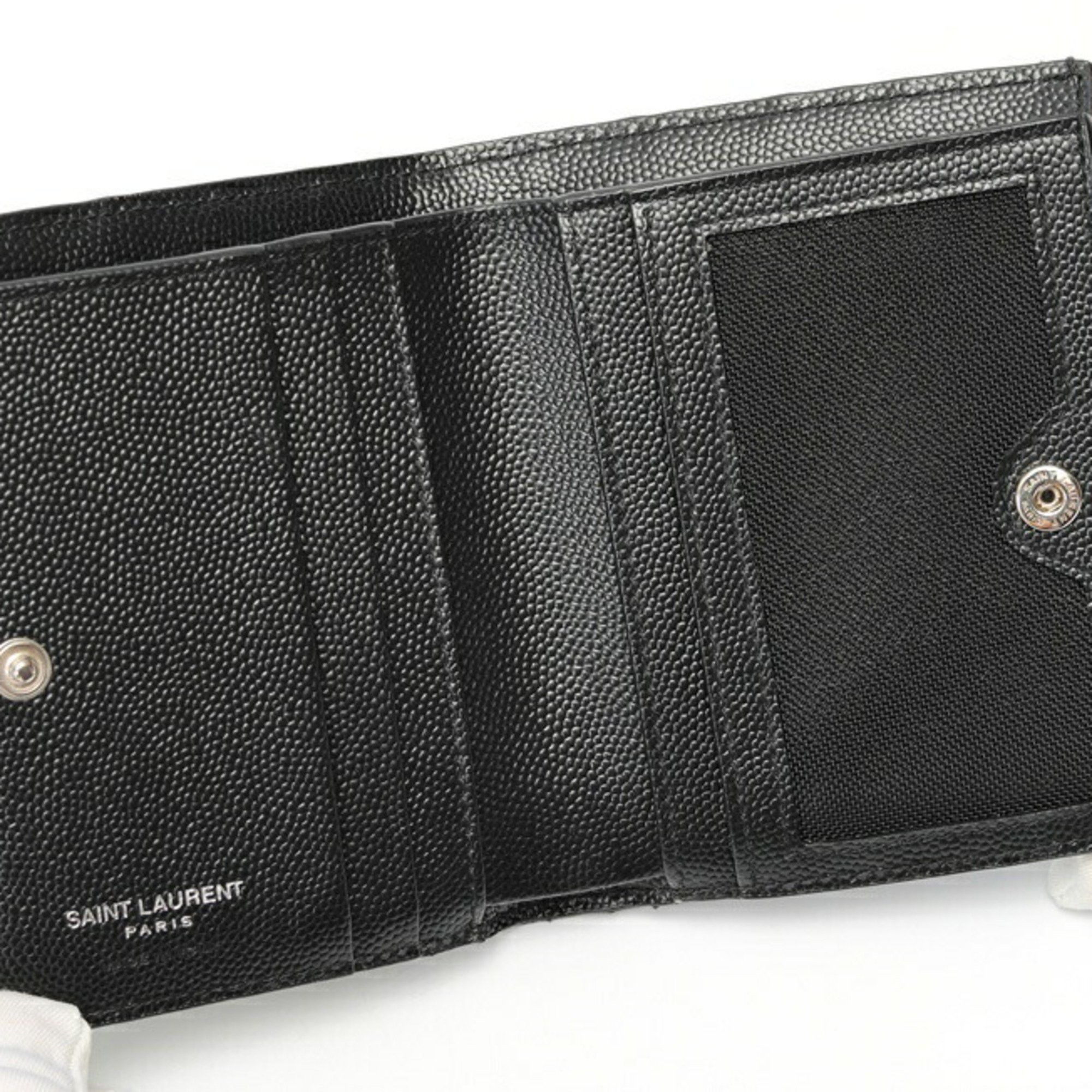 Saint Laurent Paris Saint Laurent Monogram Bifold Wallet 575879 Grain de Poudre Embossed Leather Black T-159337 Size ONE SIZE - 6 Thumbnail