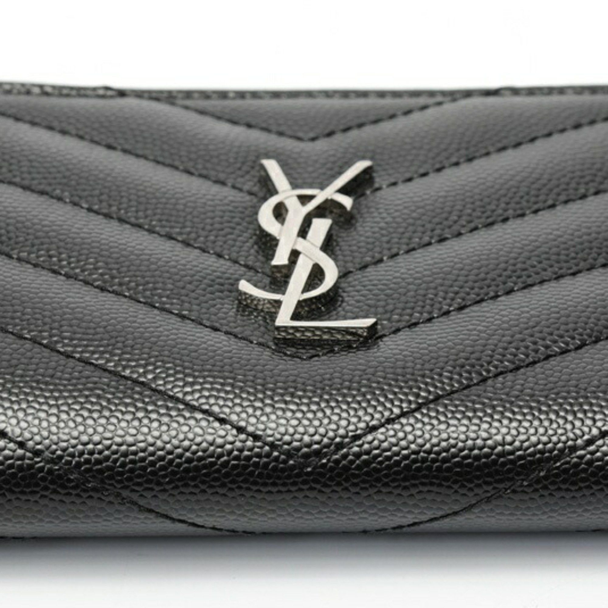 Saint Laurent Paris Saint Laurent Monogram Bifold Wallet 575879 Grain de Poudre Embossed Leather Black T-159337 Size ONE SIZE - 3 Thumbnail