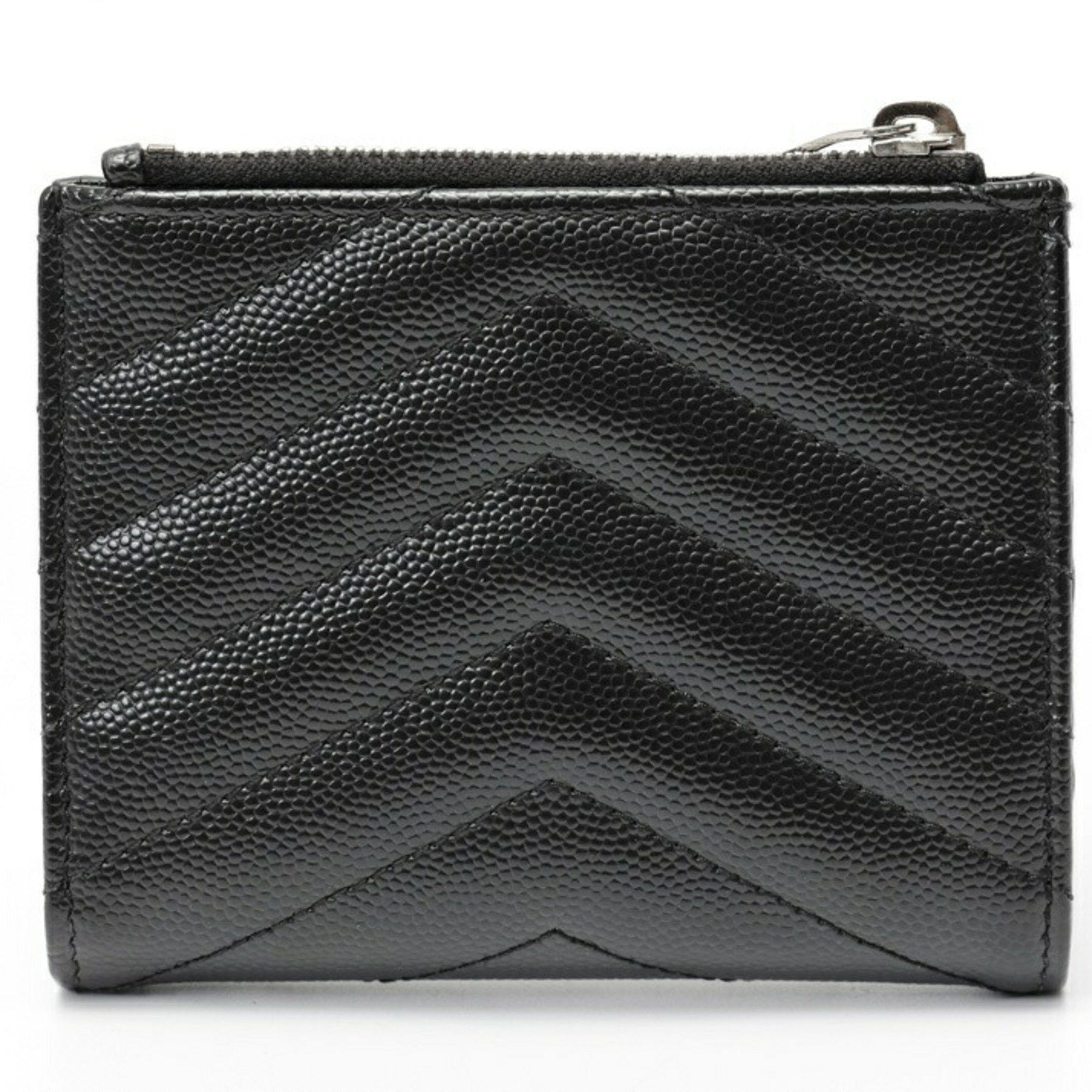 Saint Laurent Paris Saint Laurent Monogram Bifold Wallet 575879 Grain de Poudre Embossed Leather Black T-159337 Size ONE SIZE - 2 Thumbnail