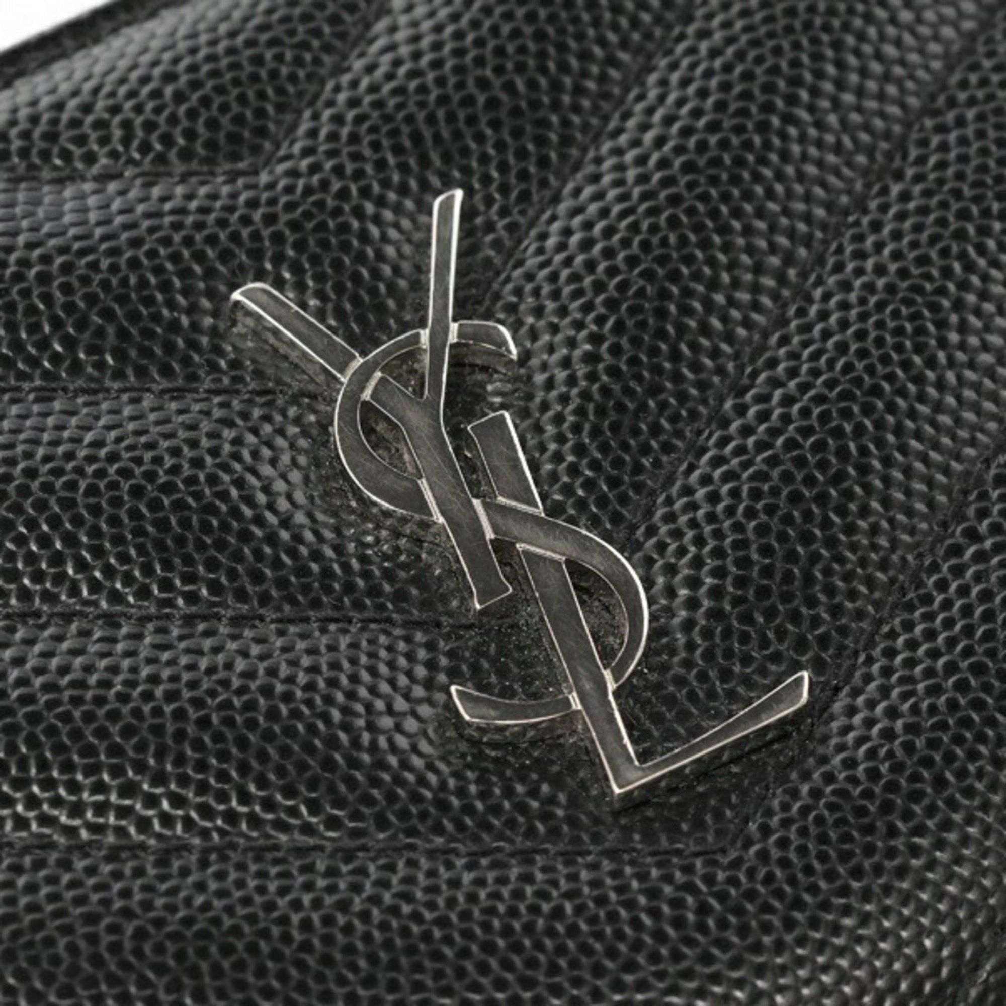 Saint Laurent Paris Saint Laurent Monogram Bifold Wallet 575879 Grain de Poudre Embossed Leather Black T-159337 Size ONE SIZE - 4 Thumbnail