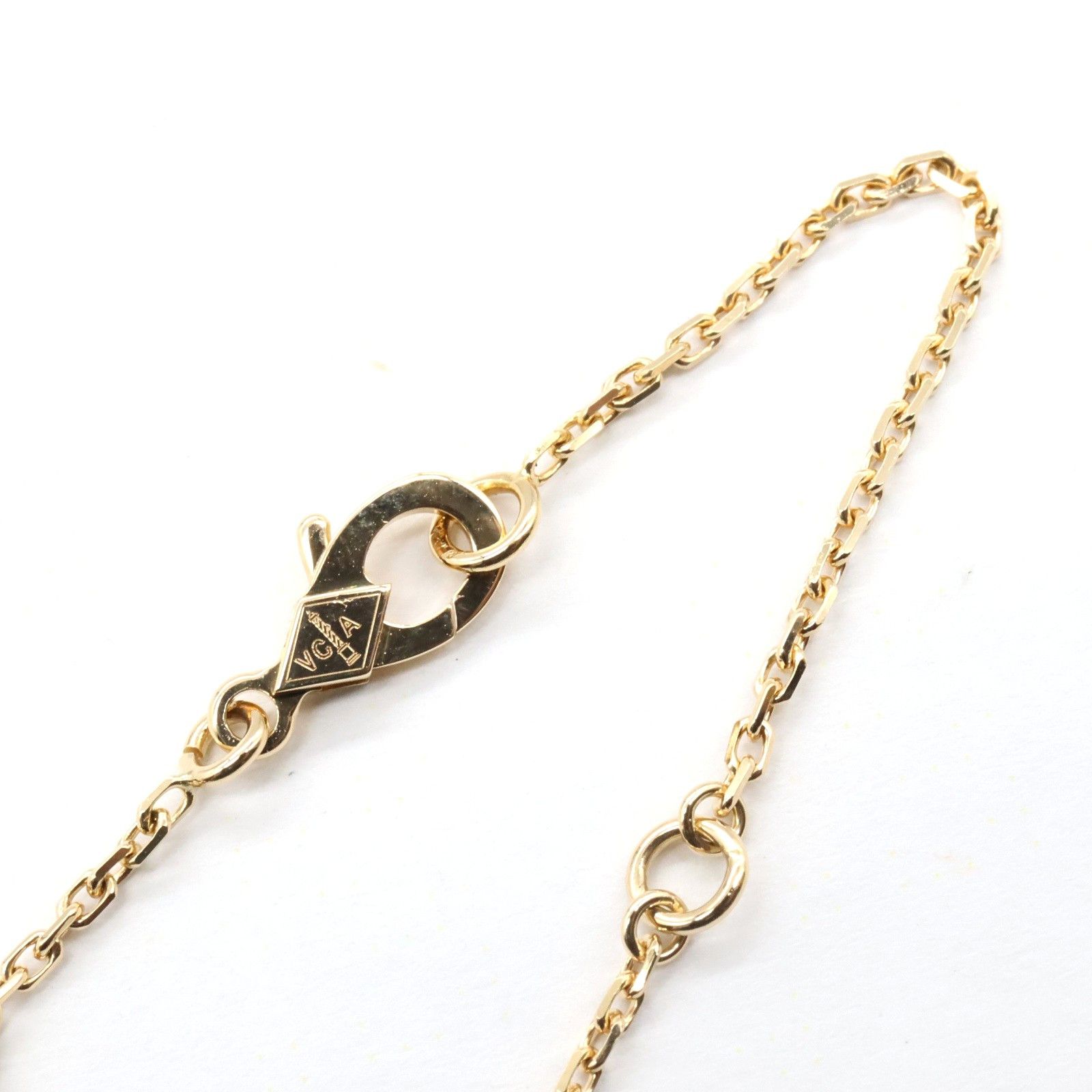 Van Cleef & Arpels Van Cleef & Arpels Van Cleef & Arpels Vintage Alhambra Au750 Diamond Yellow Mother of Pearl Necklace Crocodile skin Necklace DUTY FREE for USA Size ONE SIZE - 4 Thumbnail