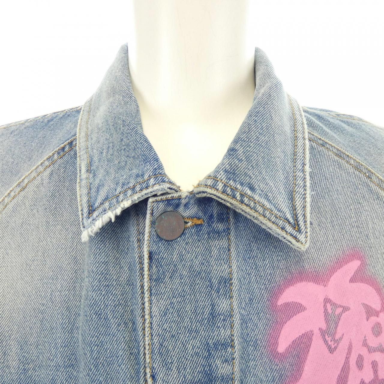 Palm Angels Palm Angels Palm Angels Denim Jacket Denim Outerwear PMYE038E23DEN001 DUTY FREE for USA Size ONE SIZE - 5 Thumbnail