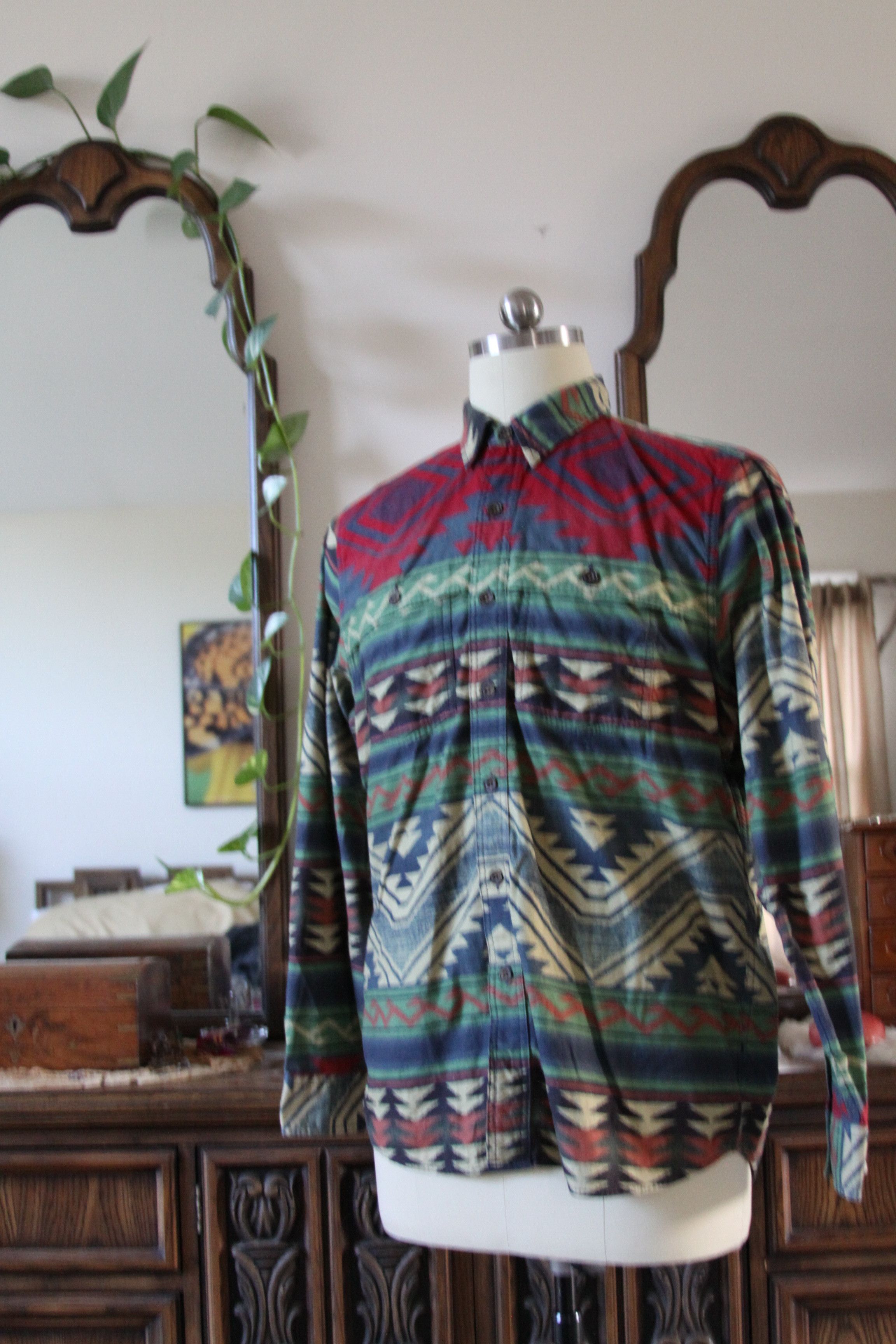 RRL Ralph Lauren Navajo Button Up Size US L / EU 52-54 / 3 - 8 Thumbnail