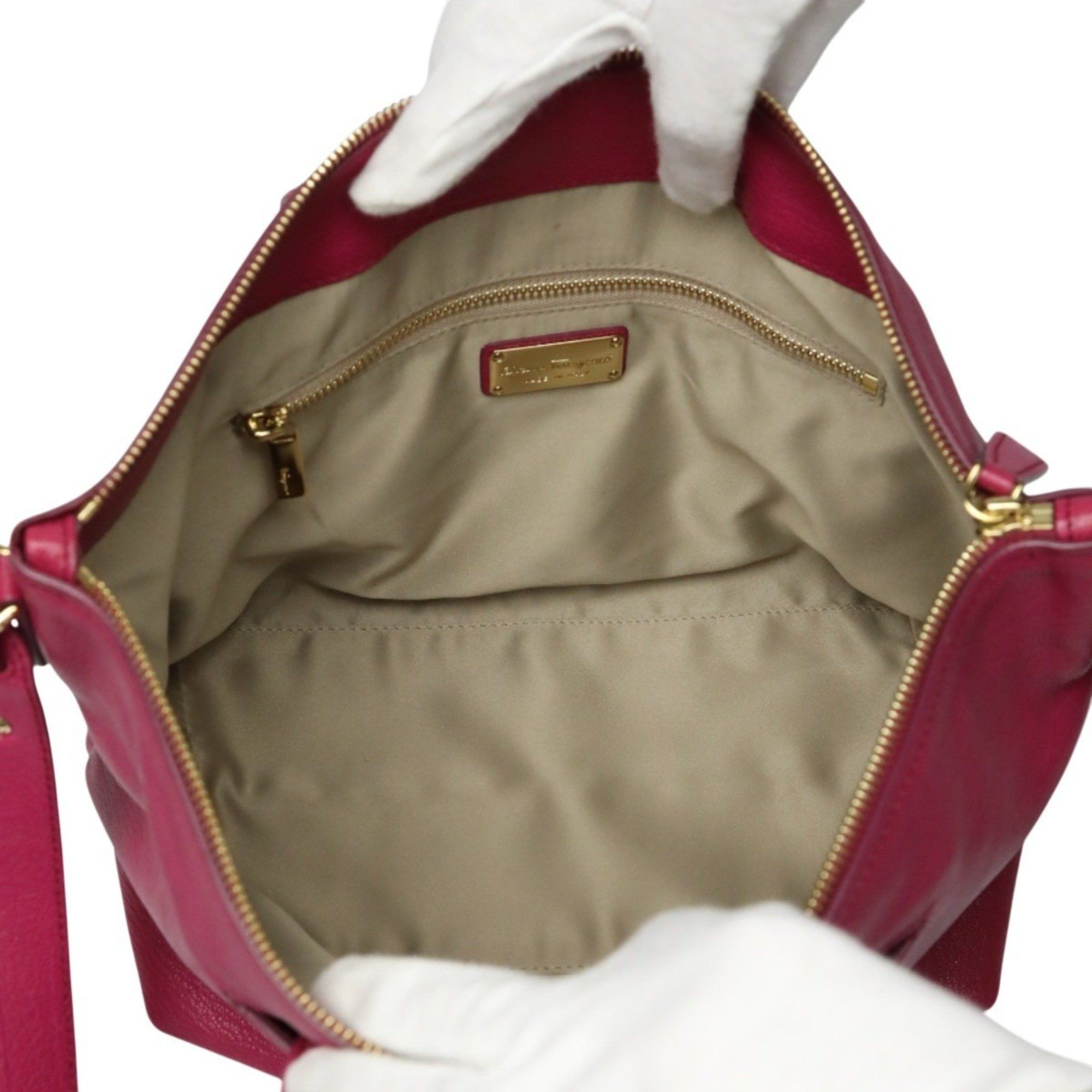 Salvatore Ferragamo Salvatore Ferragamo Gancini leather handbag/shoulder bag in pink Size ONE SIZE - 14 Thumbnail