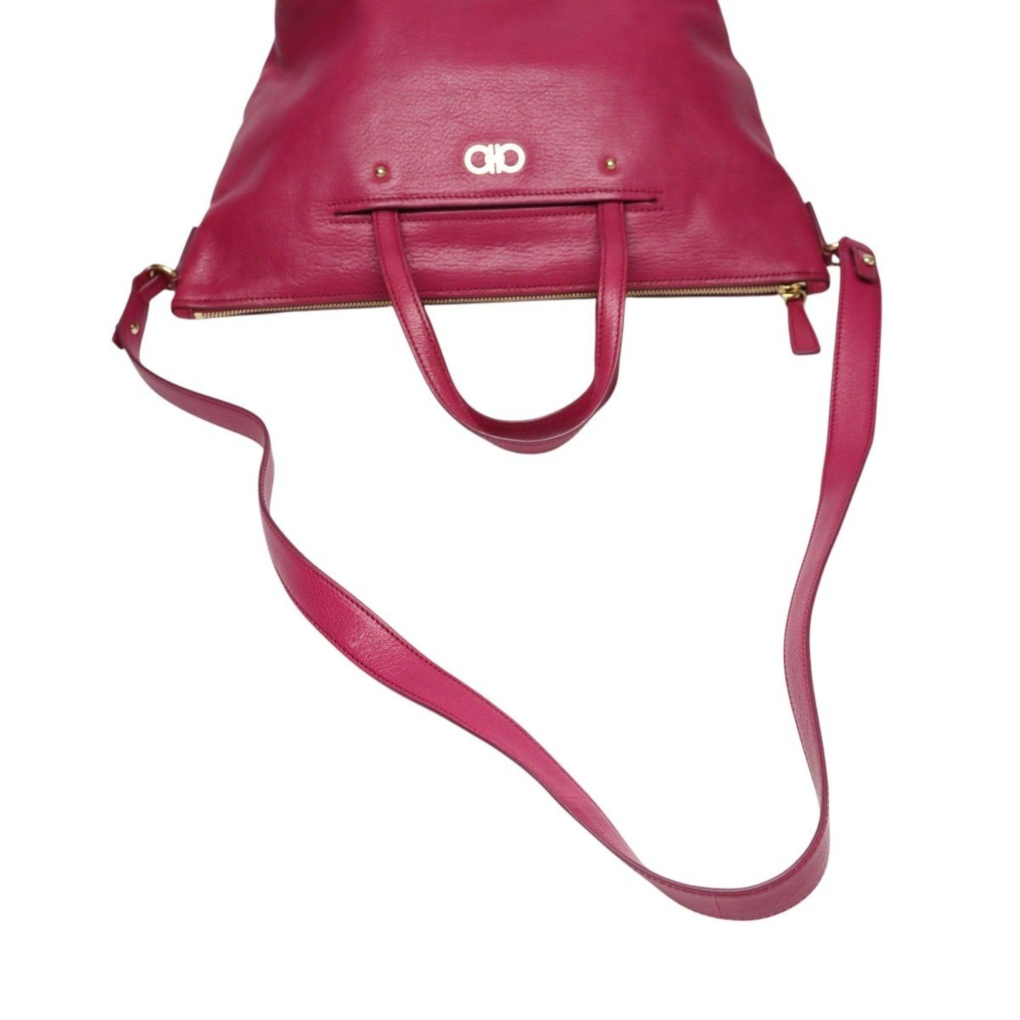 Salvatore Ferragamo Salvatore Ferragamo Gancini leather handbag/shoulder bag in pink Size ONE SIZE - 10 Thumbnail