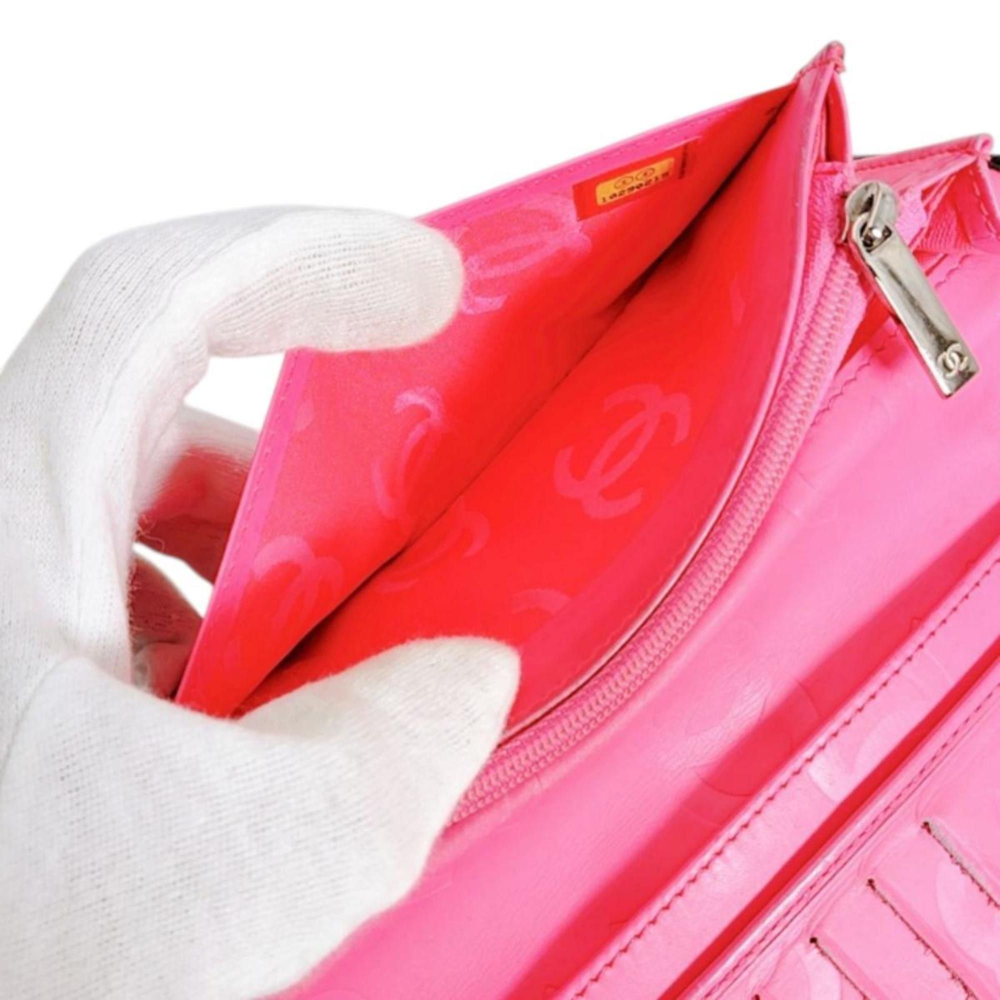 Chanel CHANEL Cambon Bifold Long Wallet in Calfskin Leather, Black/Pink, A26717 Size ONE SIZE - 15 Thumbnail