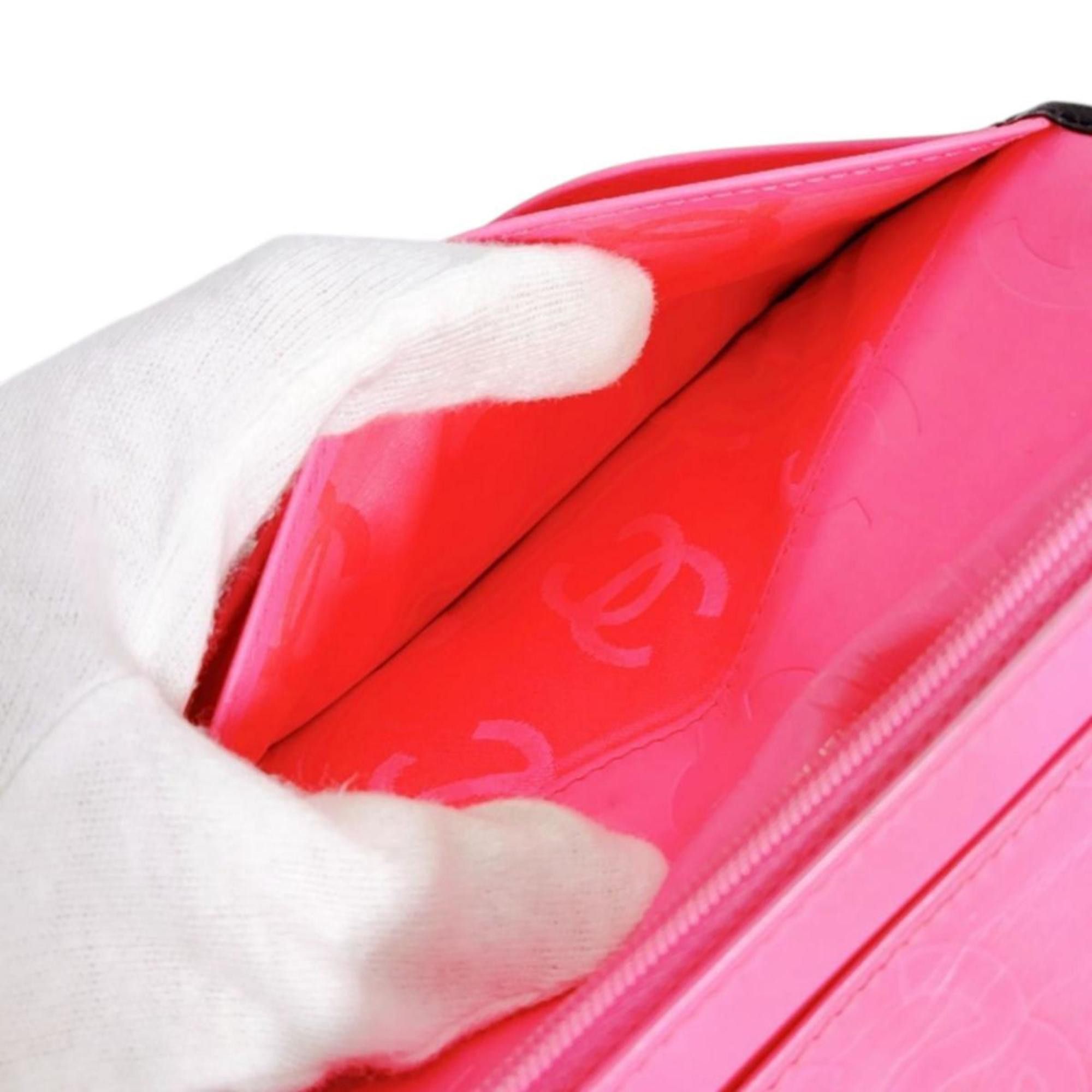 Chanel CHANEL Cambon Bifold Long Wallet in Calfskin Leather, Black/Pink, A26717 Size ONE SIZE - 14 Thumbnail