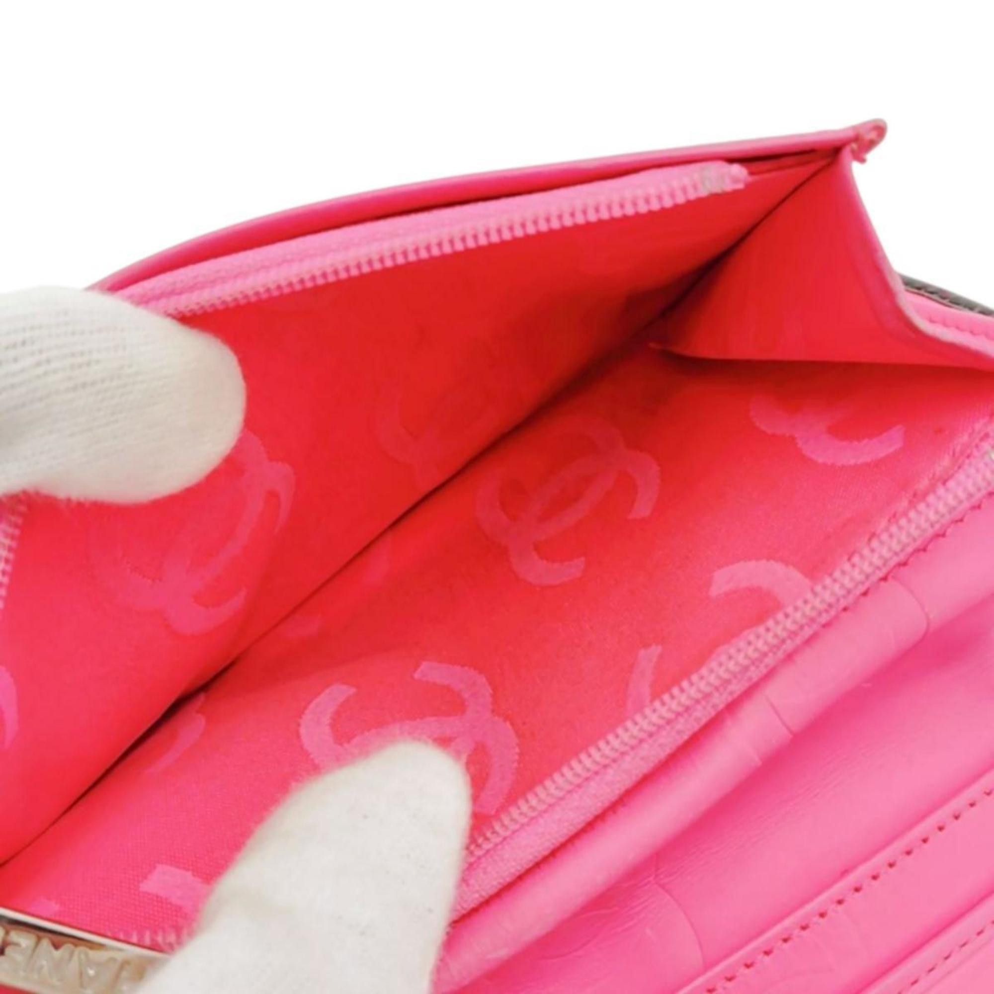 Chanel CHANEL Cambon Bifold Long Wallet in Calfskin Leather, Black/Pink, A26717 Size ONE SIZE - 16 Thumbnail