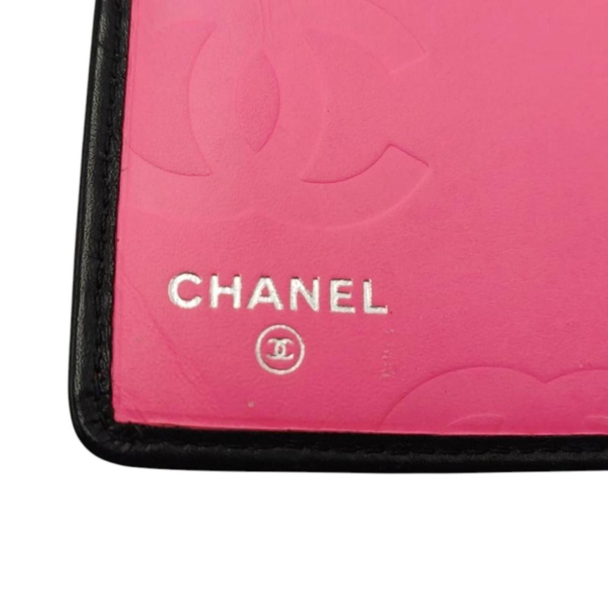 Chanel CHANEL Cambon Bifold Long Wallet in Calfskin Leather, Black/Pink, A26717 Size ONE SIZE - 20 Thumbnail