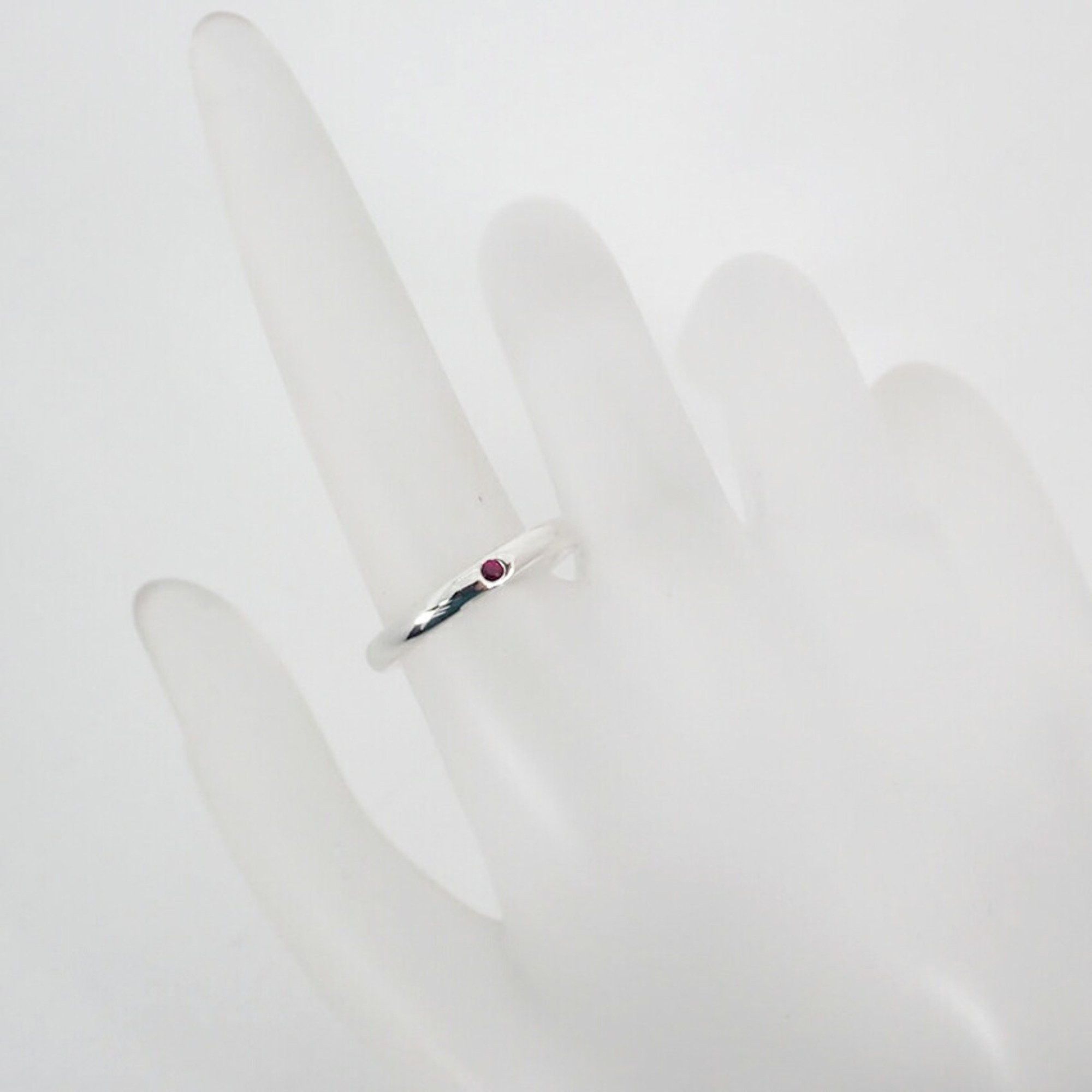Tiffany & Co. TIFFANY 925 Ruby Stacking Band Ring, Size 10, j89-10 Size ONE SIZE - 4 Thumbnail