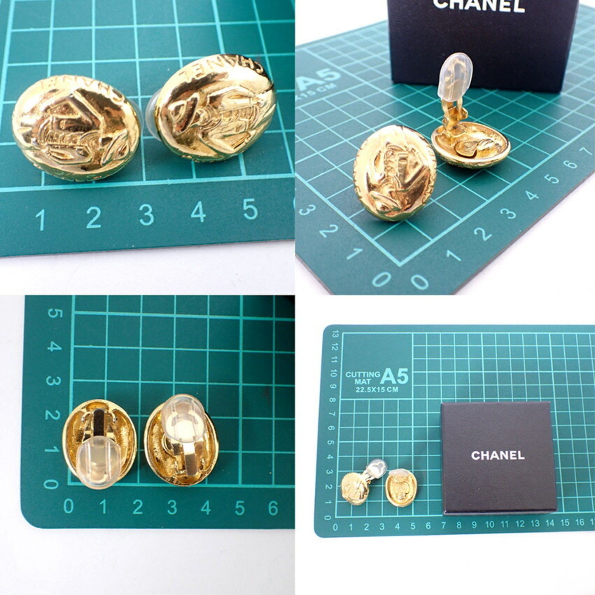 Chanel CHANEL Mademoiselle Gold-Plated Earrings j92-13 Size ONE SIZE - 11 Thumbnail