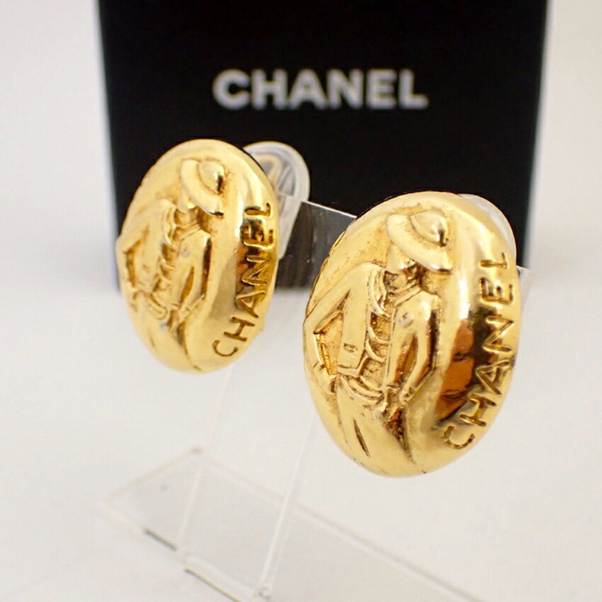 Chanel CHANEL Mademoiselle Gold-Plated Earrings j92-13 Size ONE SIZE - 3 Thumbnail
