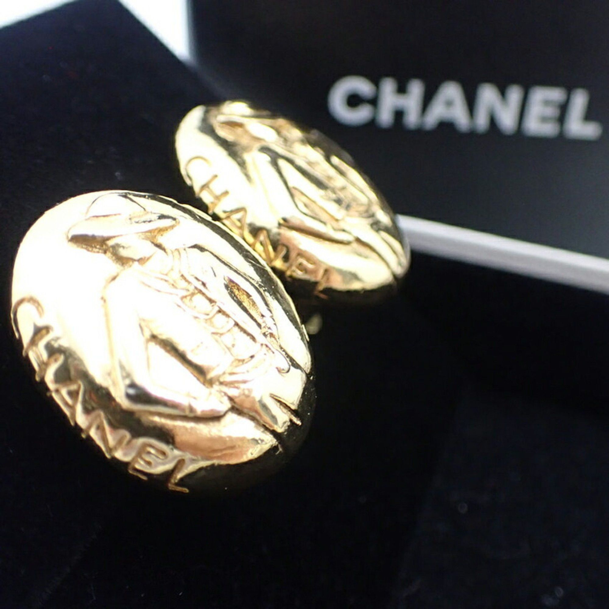 Chanel CHANEL Mademoiselle Gold-Plated Earrings j92-13 Size ONE SIZE - 6 Thumbnail