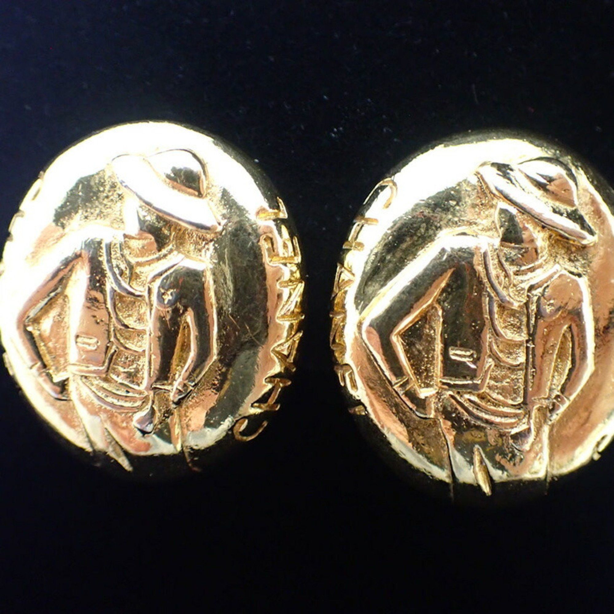 Chanel CHANEL Mademoiselle Gold-Plated Earrings j92-13 Size ONE SIZE - 8 Thumbnail